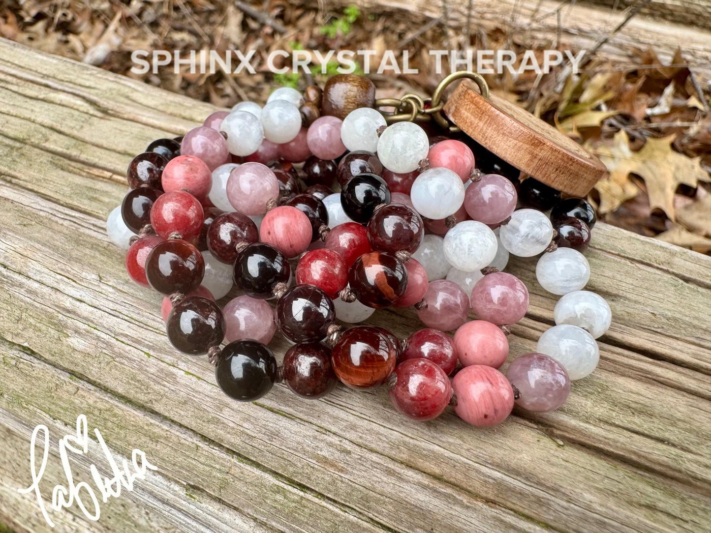 Only One - Manifest Love Mala Necklace " The Law Of Attraction " REAL High Grade Ruby - Garnet - Rose Quartz - Crystal Healing Gemstones