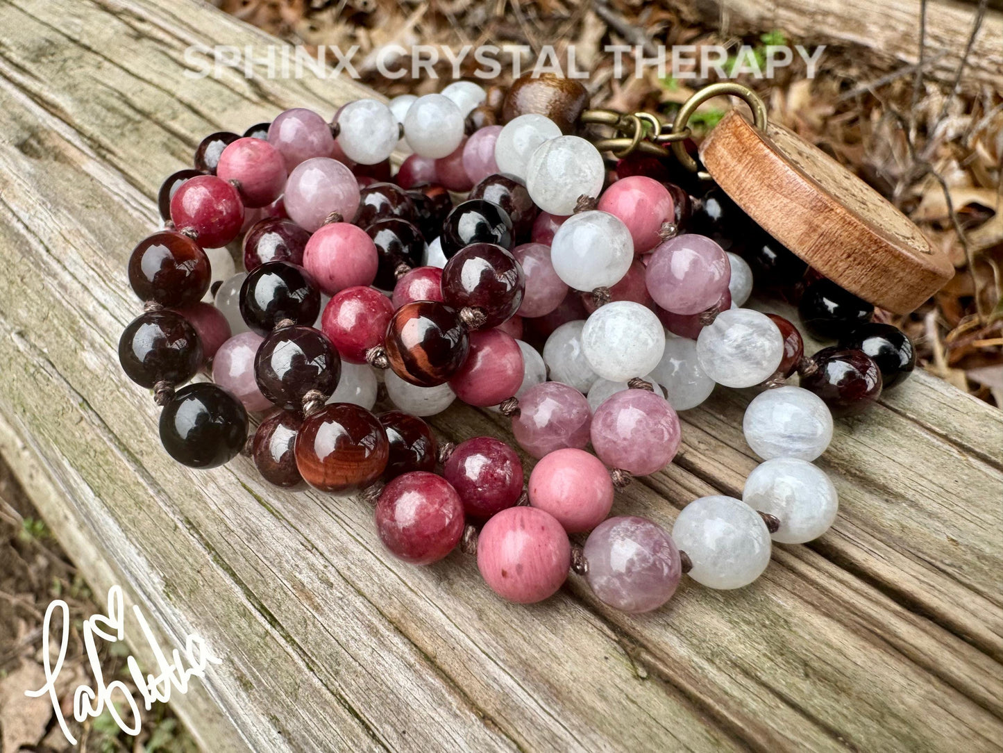 Only One - Manifest Love Mala Necklace " The Law Of Attraction " REAL High Grade Ruby - Garnet - Rose Quartz - Crystal Healing Gemstones