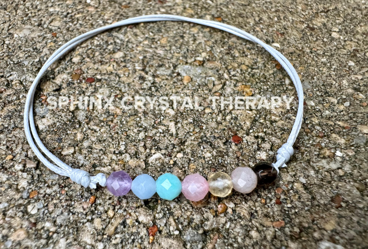 4mm Chakra Pastel Stones - REAL AAA Crystal Healing Gemstones - Minimal & Dainty Adjustable String Bracelet