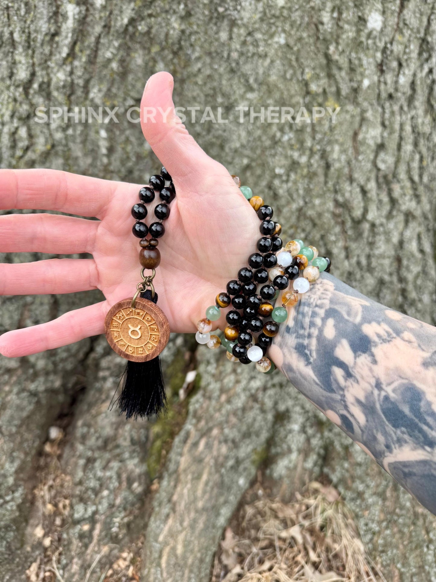 Taurus Energy Mala - Zodiac Birthstones " The Determined Taurus " April May Birthday - AAA High Quality Crystal Healing Gemstone Necklace