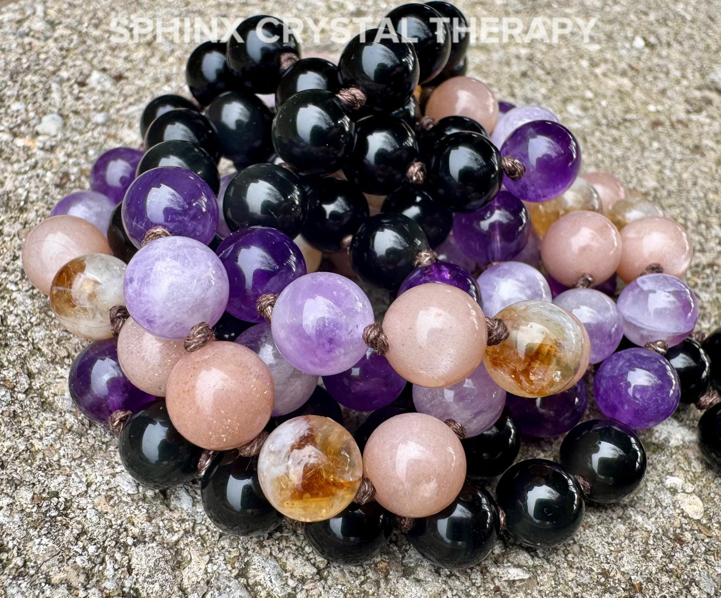 Cancer Sign Energy Mala " The Intuitive Cancer " June July Birthday - Zodiac Birthstones - High Quality Crystal Healing Gemstone Necklace