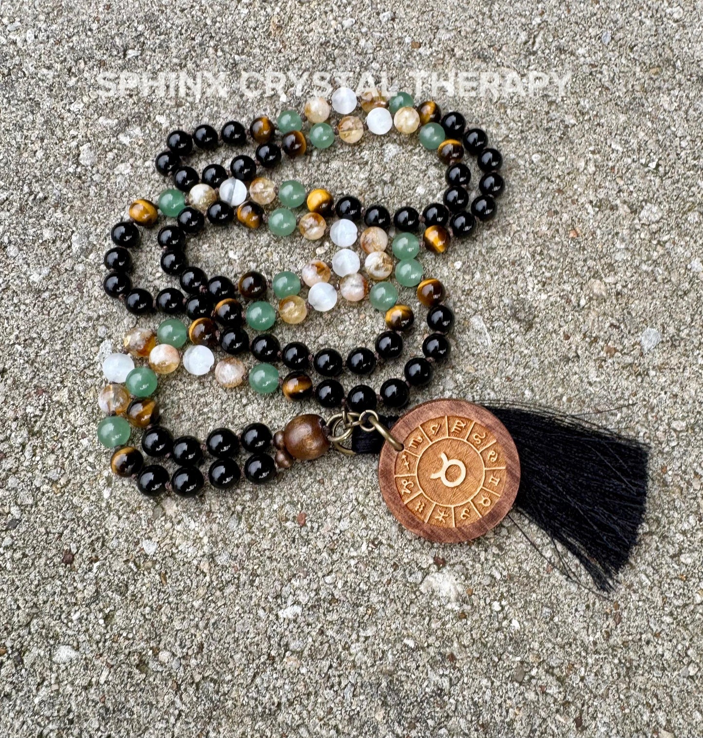 Taurus Energy Mala - Zodiac Birthstones " The Determined Taurus " April May Birthday - AAA High Quality Crystal Healing Gemstone Necklace