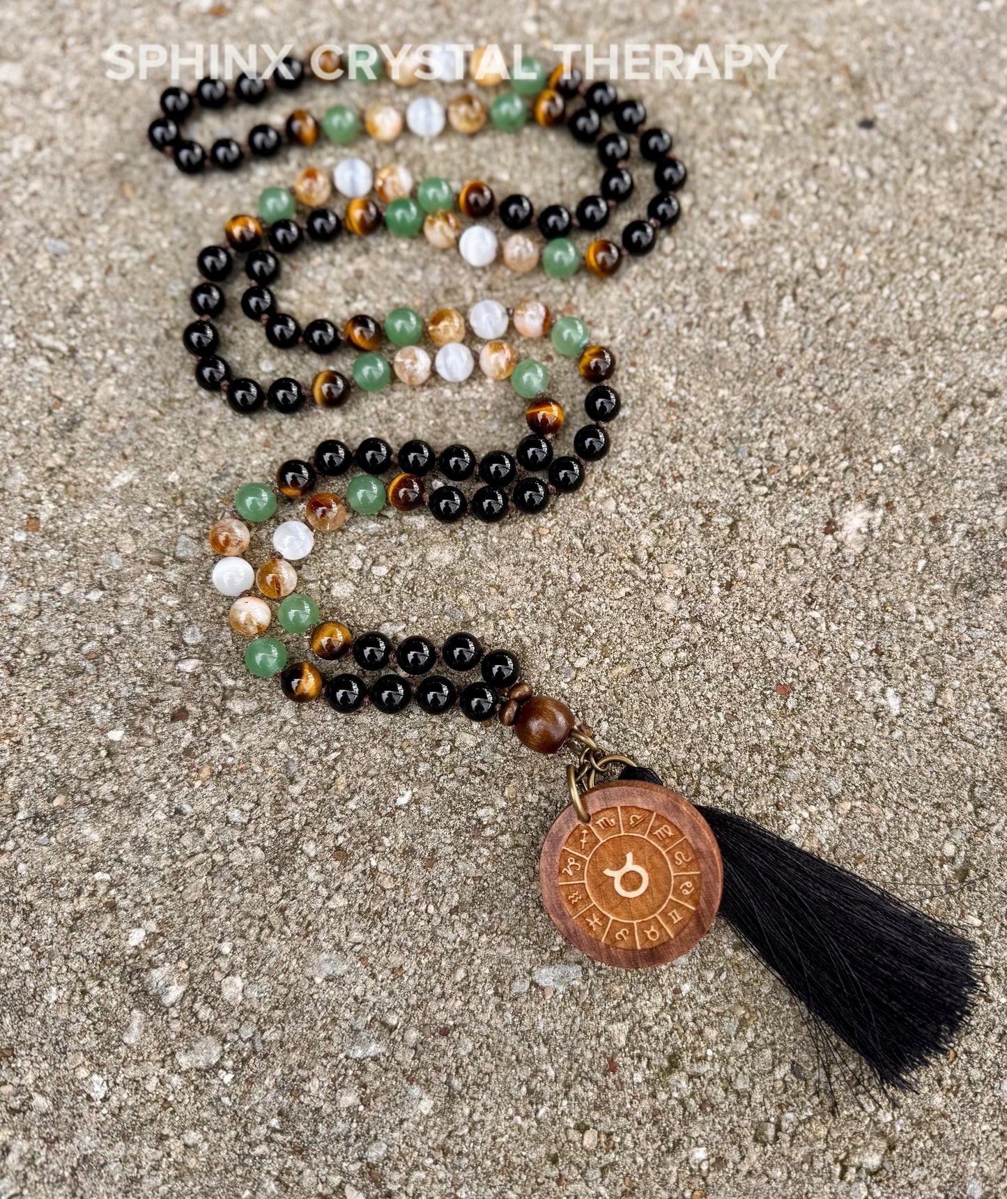 Taurus Energy Mala - Zodiac Birthstones " The Determined Taurus " April May Birthday - AAA High Quality Crystal Healing Gemstone Necklace