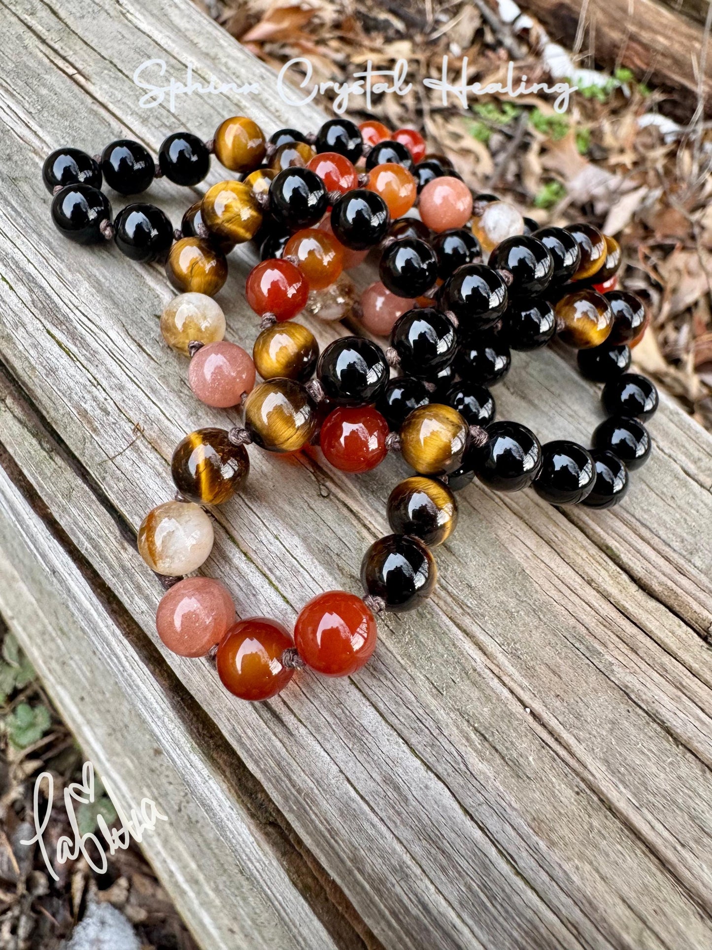 Leo Energy Mala Necklace - Zodiac Horoscope - " The Fearless Leo " July August Birthday - Carnelian - Sunstone - Crystal Healing Gemstones