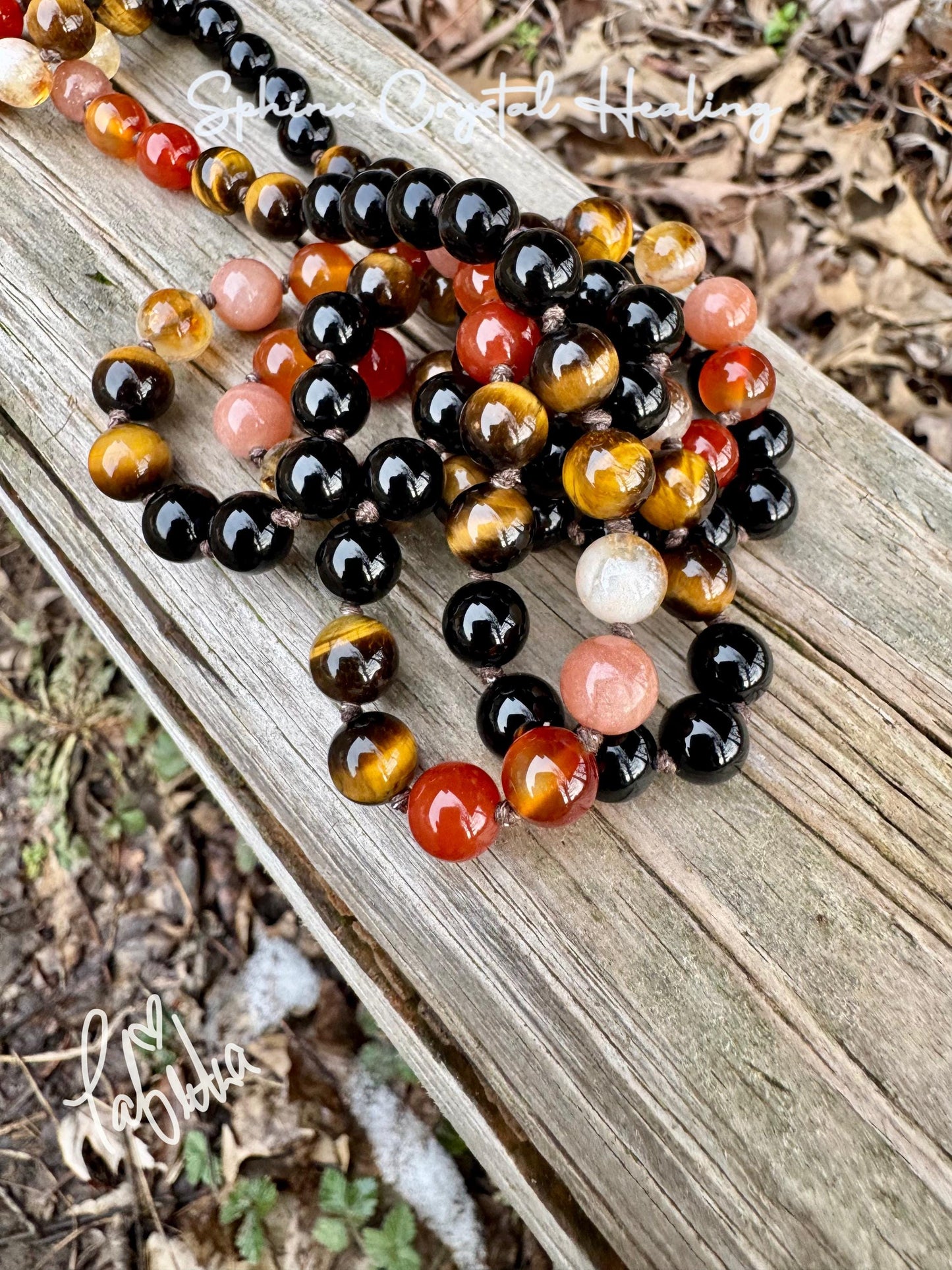 Leo Energy Mala Necklace - Zodiac Horoscope - " The Fearless Leo " July August Birthday - Carnelian - Sunstone - Crystal Healing Gemstones