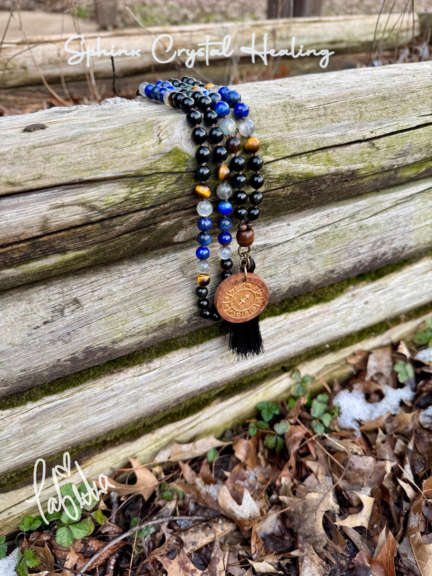 Sagittarius Energy Mala Necklace - The Optimistic Sagittarius " November December Birthday - High Quality Zodiac Crystal Healing Gemstones