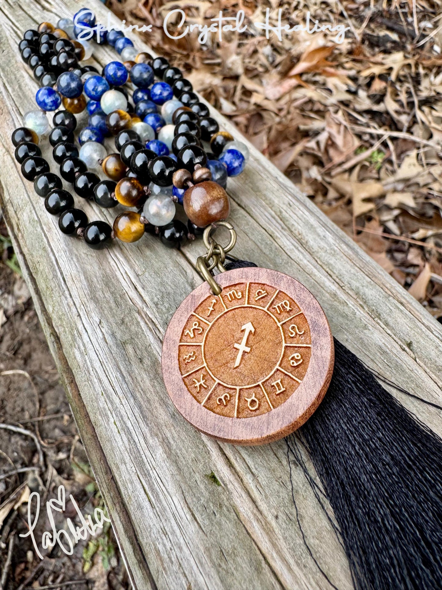 Sagittarius Energy Mala Necklace - The Optimistic Sagittarius " November December Birthday - High Quality Zodiac Crystal Healing Gemstones