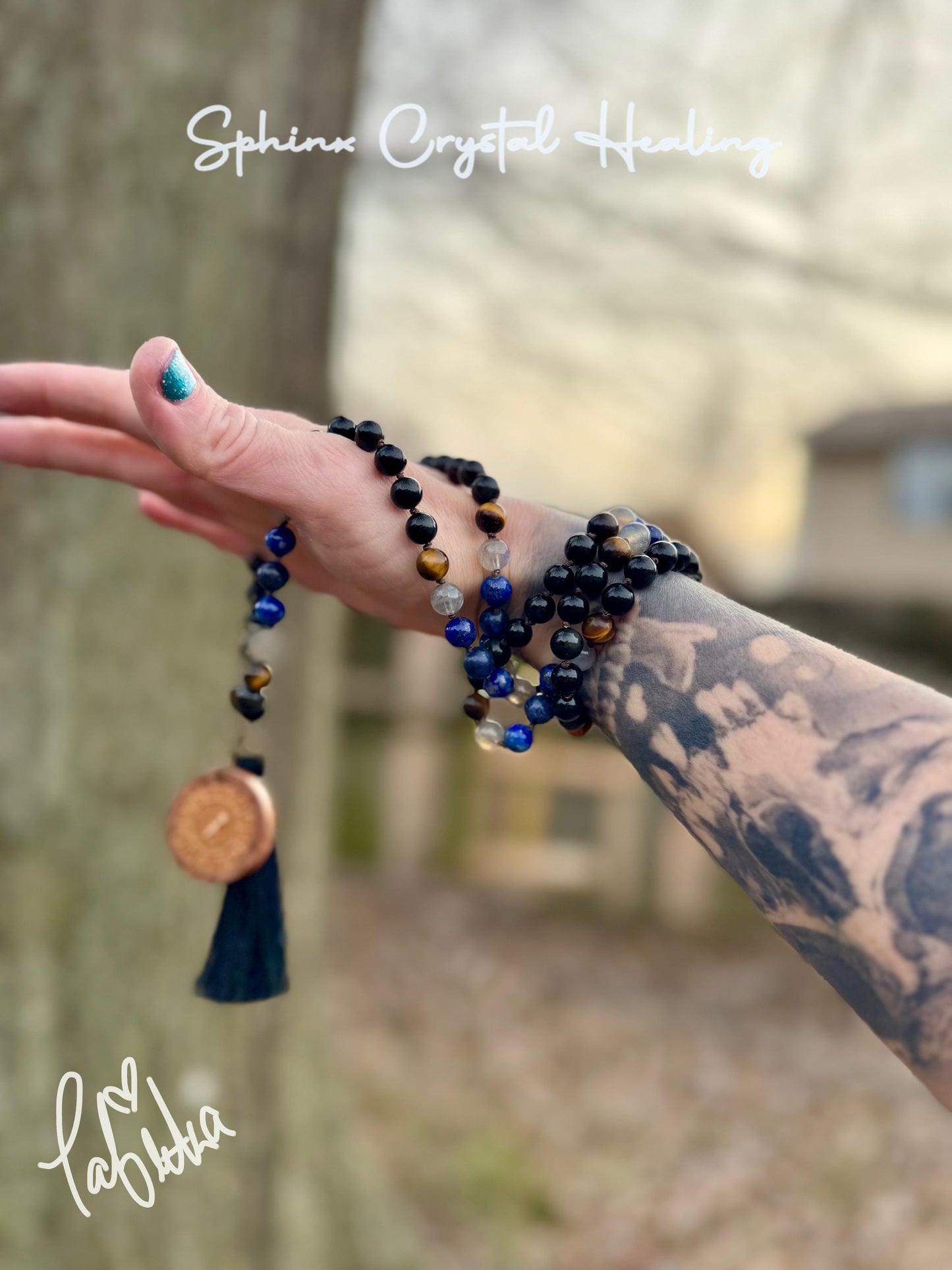 Sagittarius Energy Mala Necklace - The Optimistic Sagittarius " November December Birthday - High Quality Zodiac Crystal Healing Gemstones