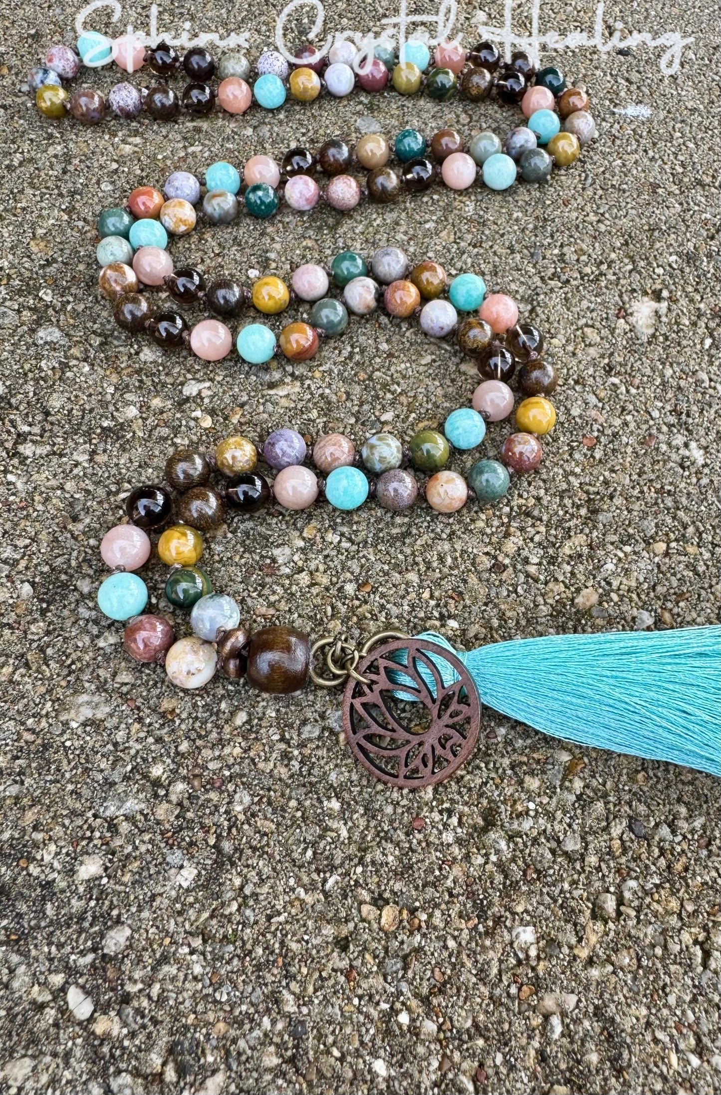 Self love Mala Necklace - Grace & Gratitude - Joy Positivity " My Promise " Emotional Healing - New Beginnings - REAL AAA Crystal Gemstones