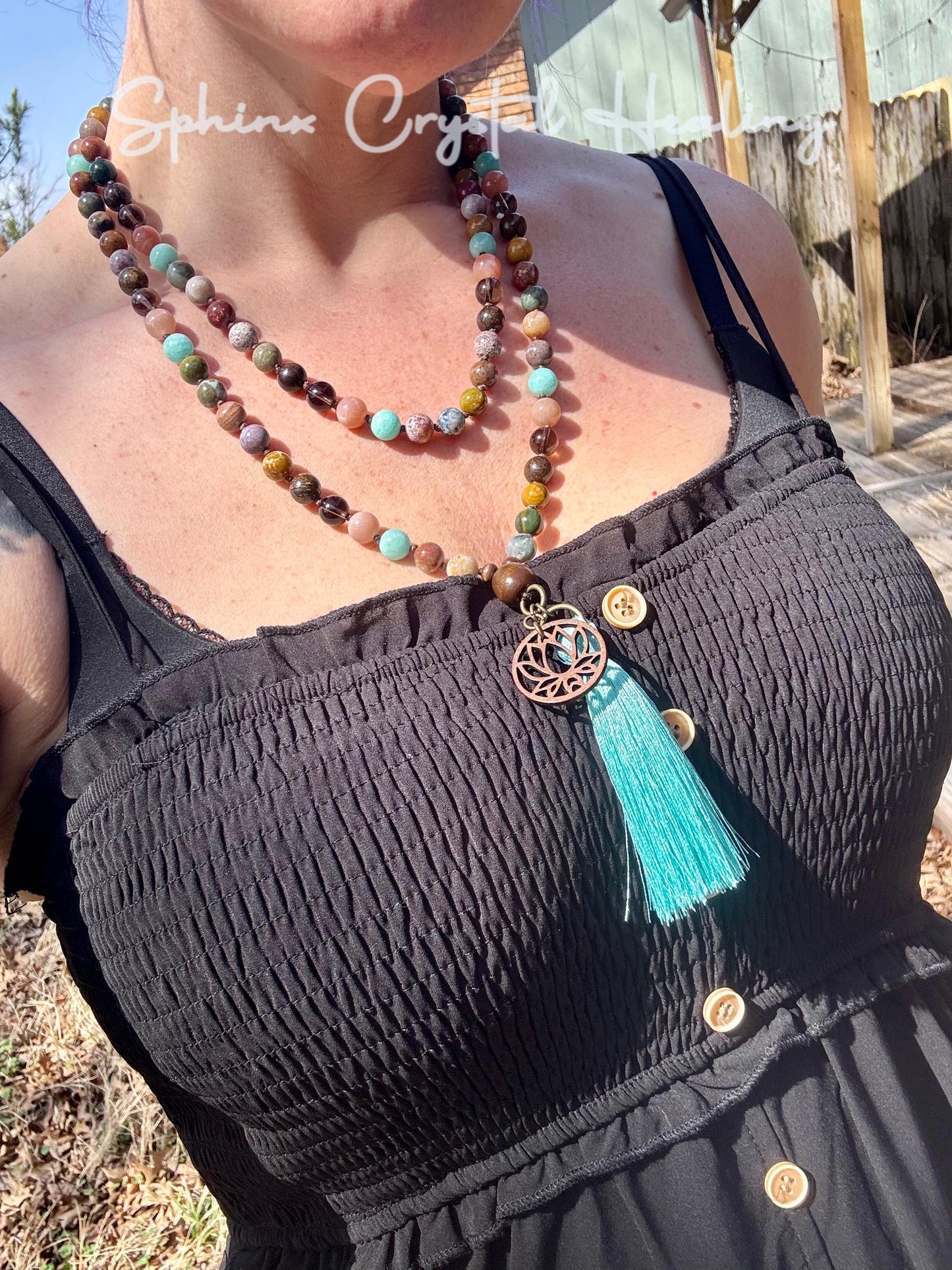 Self love Mala Necklace - Grace & Gratitude - Joy Positivity " My Promise " Emotional Healing - New Beginnings - REAL AAA Crystal Gemstones