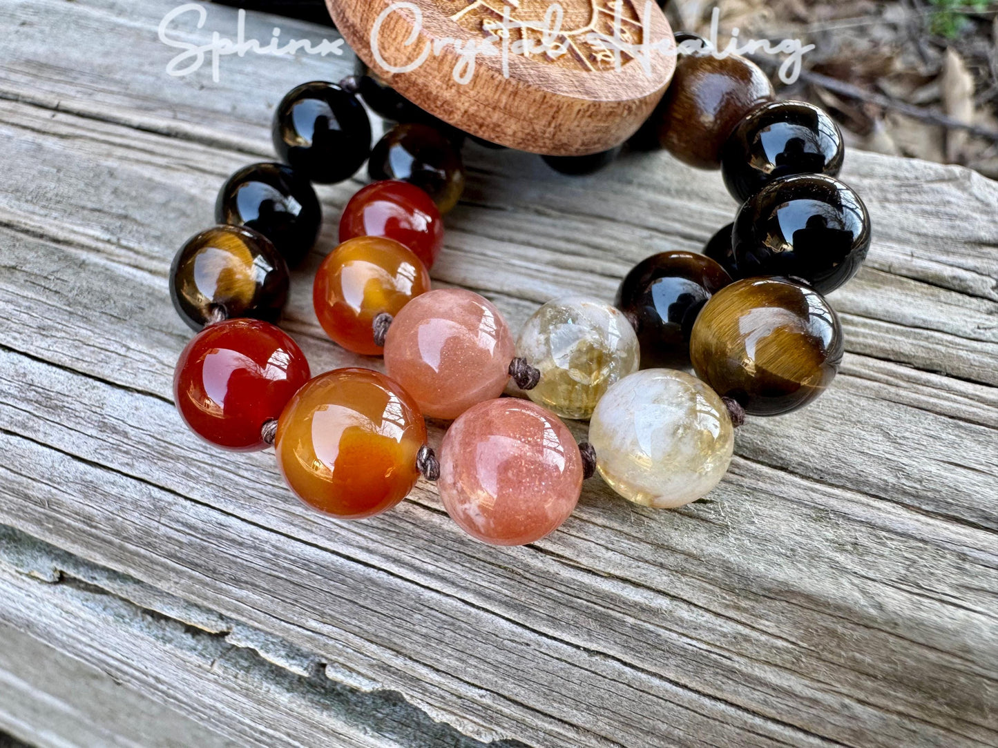 Leo Energy Car Charm - Zodiac Horoscope - " The Fearless Leo " July August Birthday - Crystal Healing Gemstones - Rear View Mirror Ornament