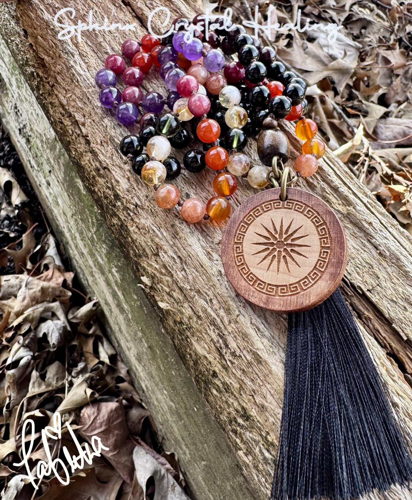 Summer Solstice Mala Necklace "Midsummer Flames" Precious Grade Sunstone - REAL Moldavite - RARE Ruby - Citrine - Crystal Healing Gemstones