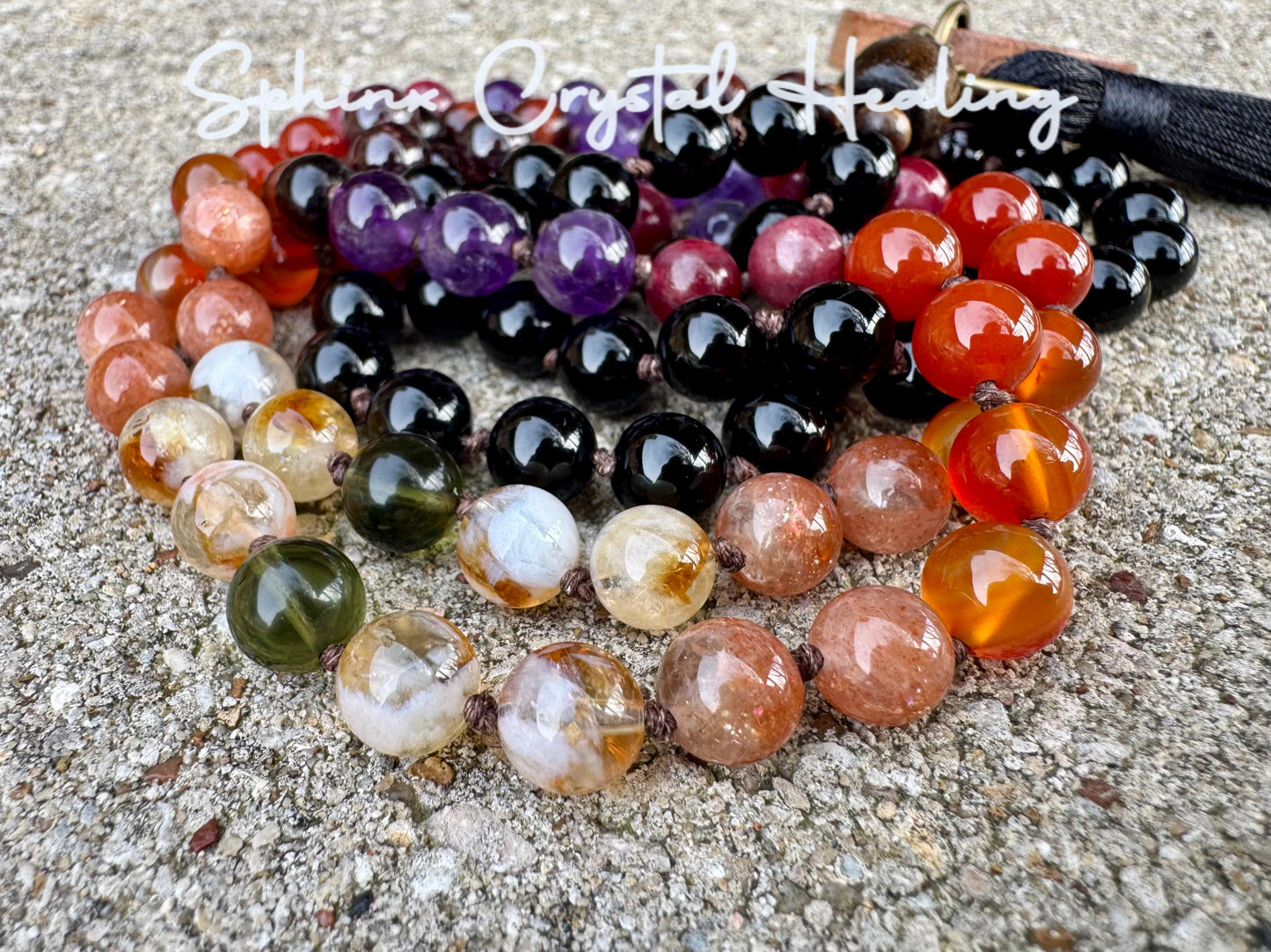 Summer Solstice Mala Necklace "Midsummer Flames" Precious Grade Sunstone - REAL Moldavite - RARE Ruby - Citrine - Crystal Healing Gemstones