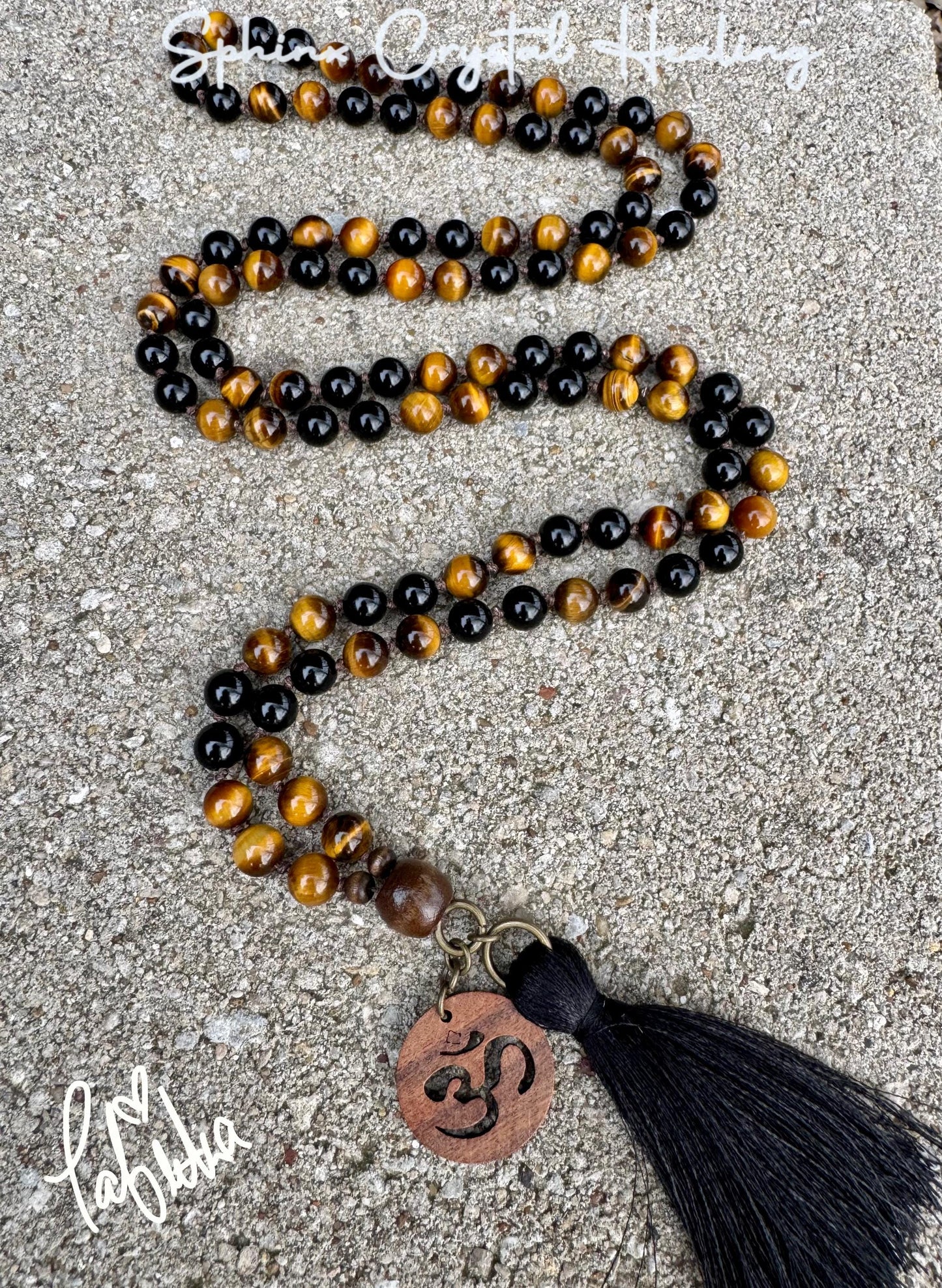Protection & Anxiety Support Mala "Battle Ropes" Strength and Courage - Real Crystal Healing Gemstones - 108 Stone Mantra Mediation Necklace
