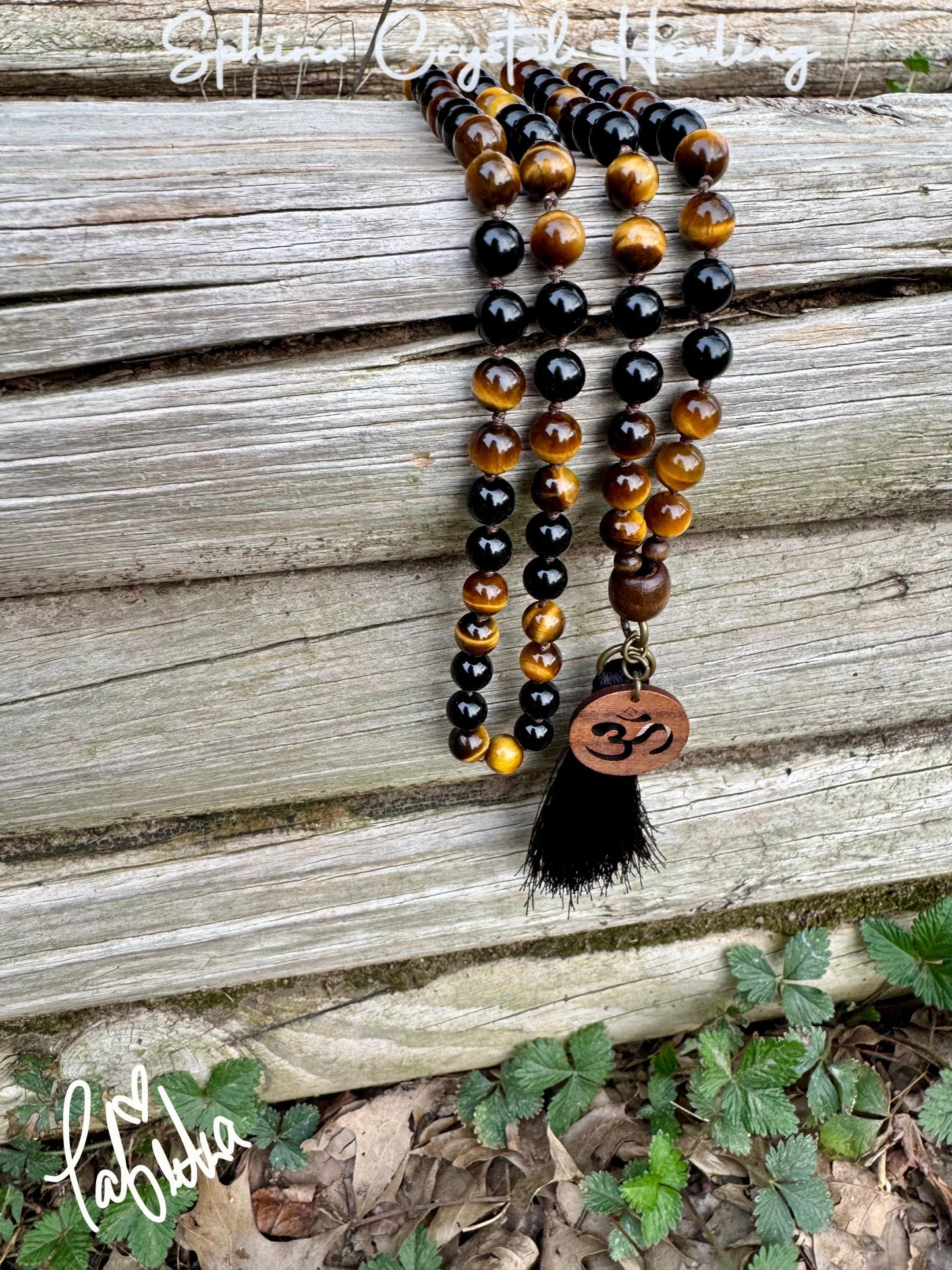 Protection & Anxiety Support Mala "Battle Ropes" Strength and Courage - Real Crystal Healing Gemstones - 108 Stone Mantra Mediation Necklace