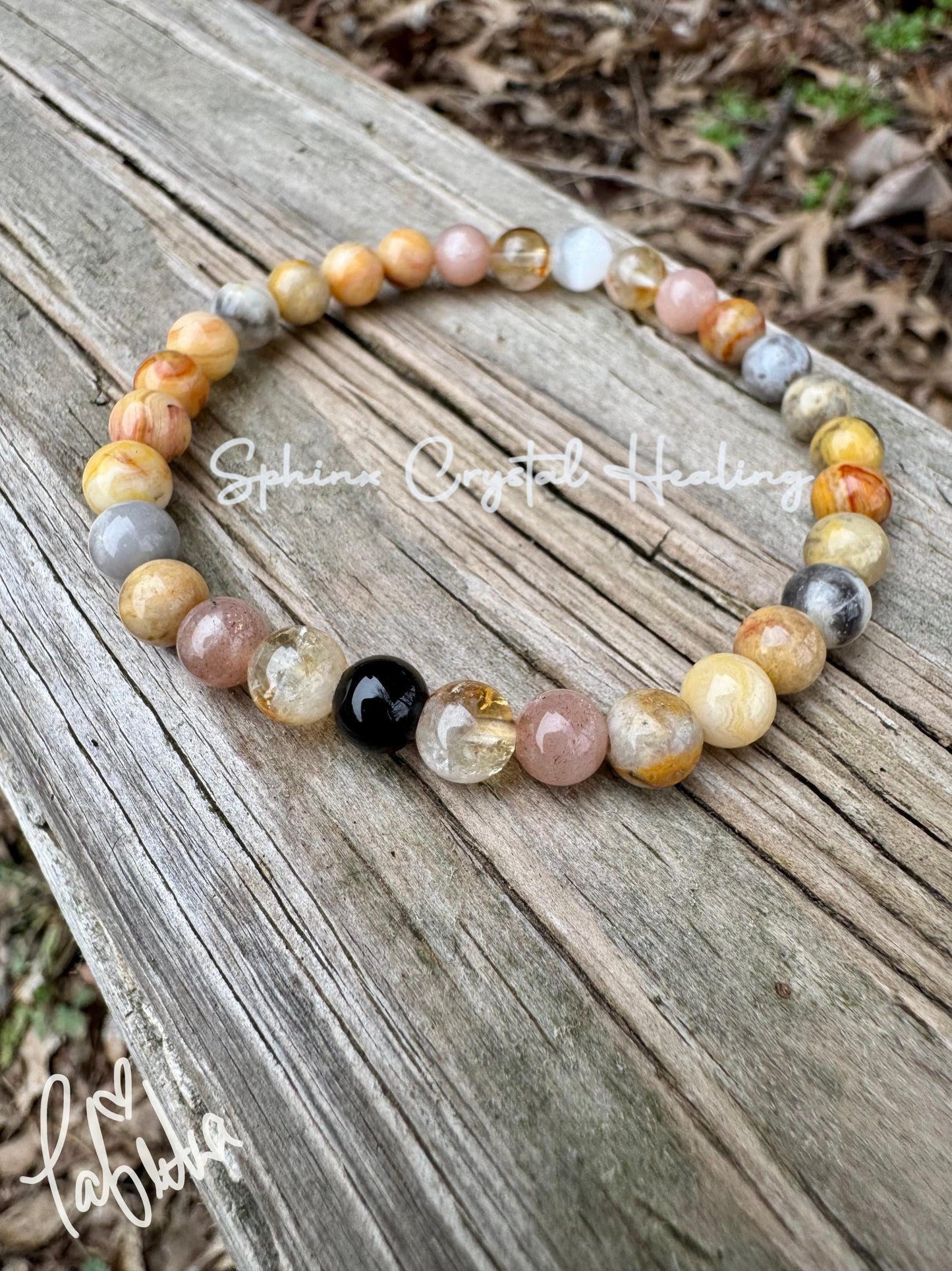 Positivity & Joy " Flower Child " Happiness and Joy - Positive vibes - Emotional Support and Healing - Crystal Therapy Gemstone Bracelet