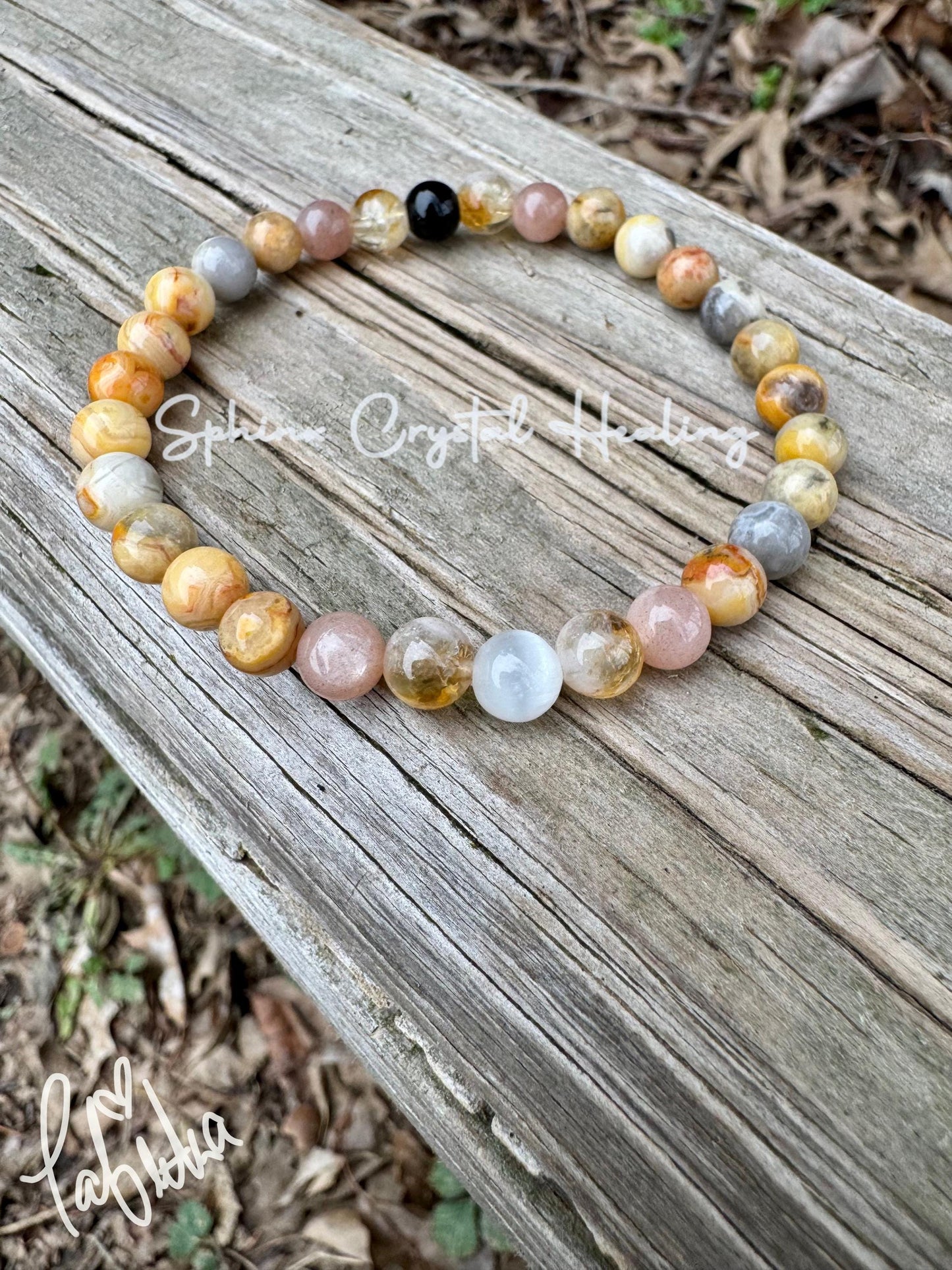 Positivity & Joy " Flower Child " Happiness and Joy - Positive vibes - Emotional Support and Healing - Crystal Therapy Gemstone Bracelet
