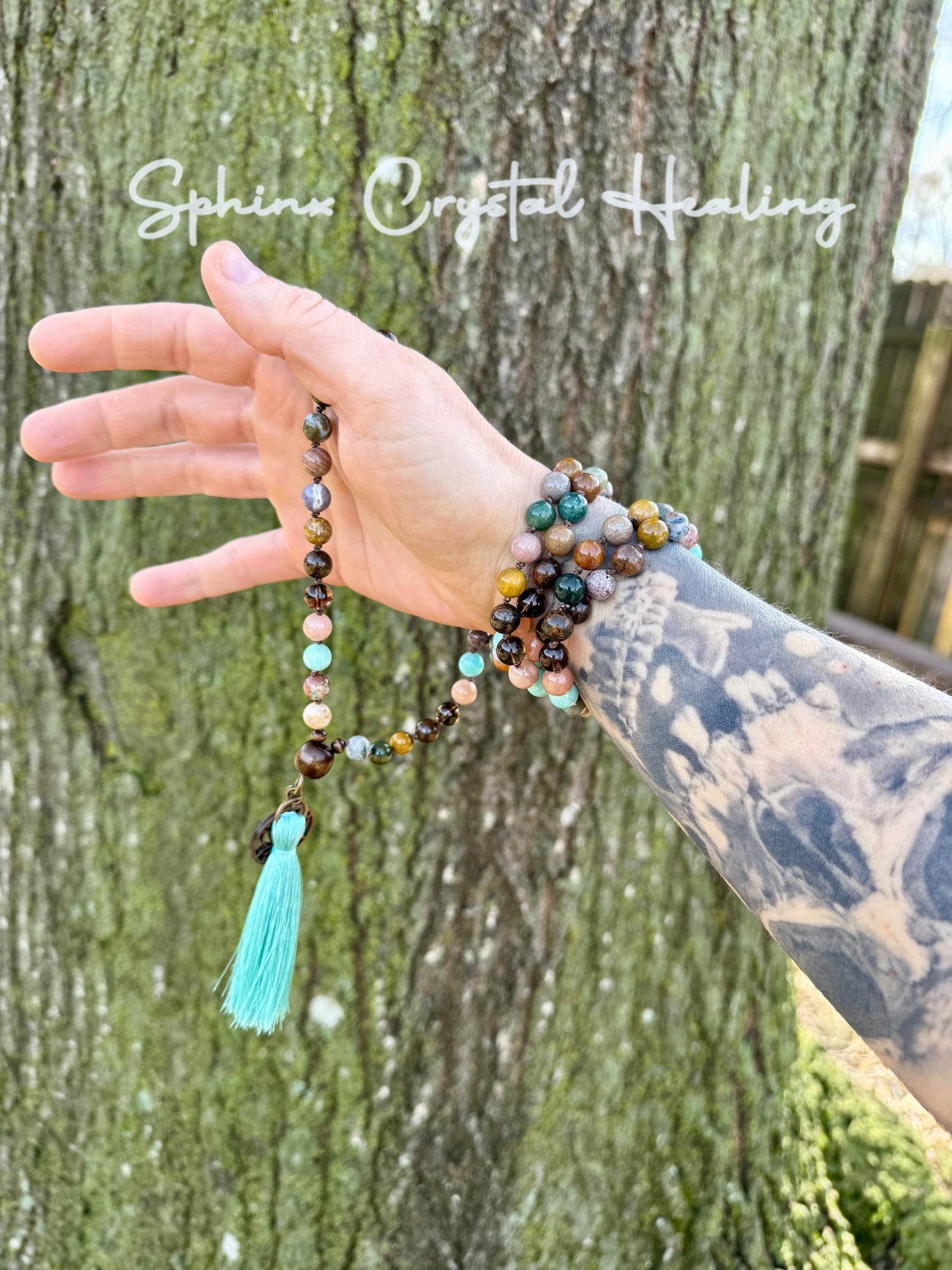 Self love Mala Necklace - Grace & Gratitude - Joy Positivity " My Promise " Emotional Healing - New Beginnings - REAL AAA Crystal Gemstones