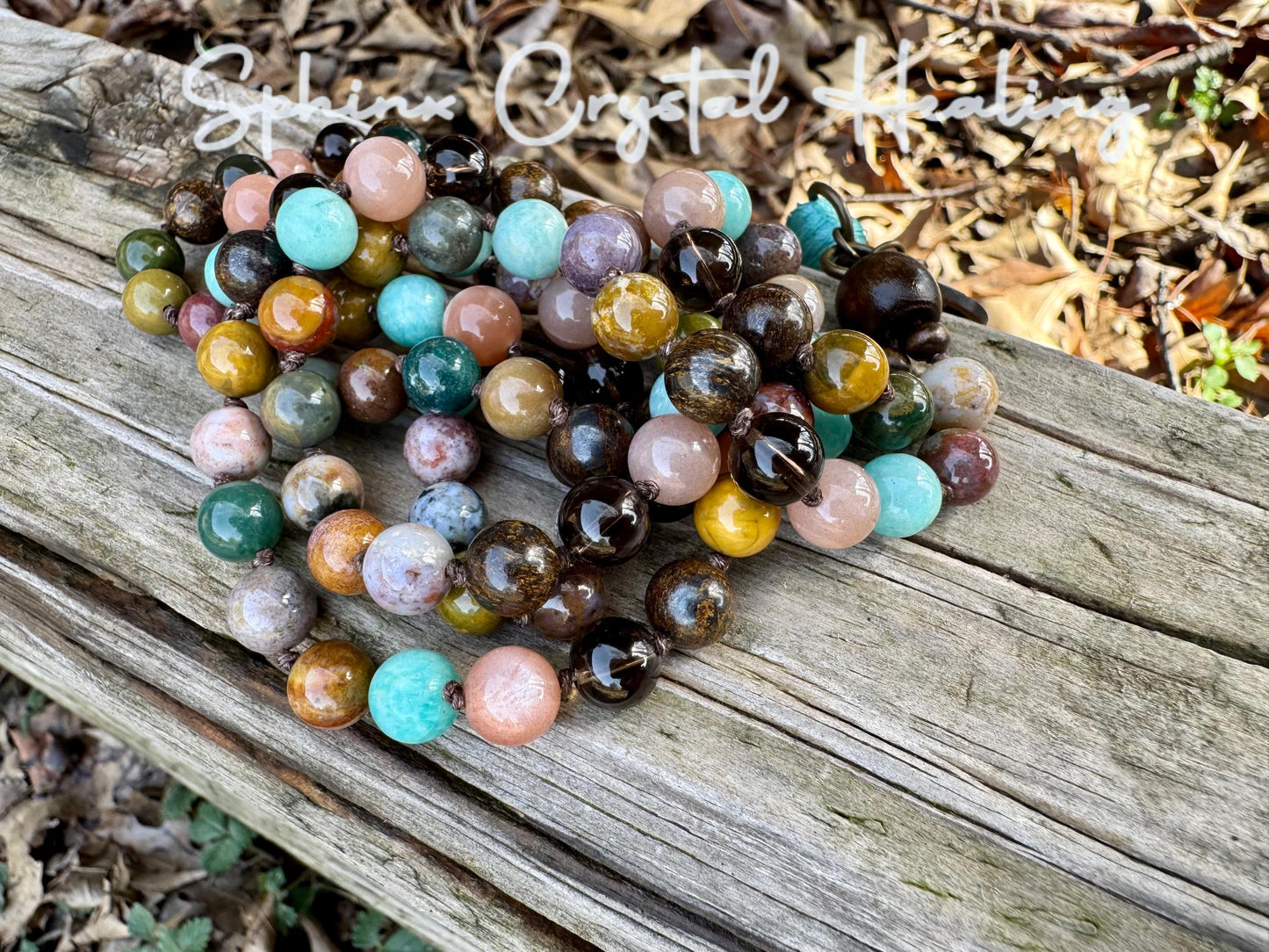 Self love Mala Necklace - Grace & Gratitude - Joy Positivity " My Promise " Emotional Healing - New Beginnings - REAL AAA Crystal Gemstones