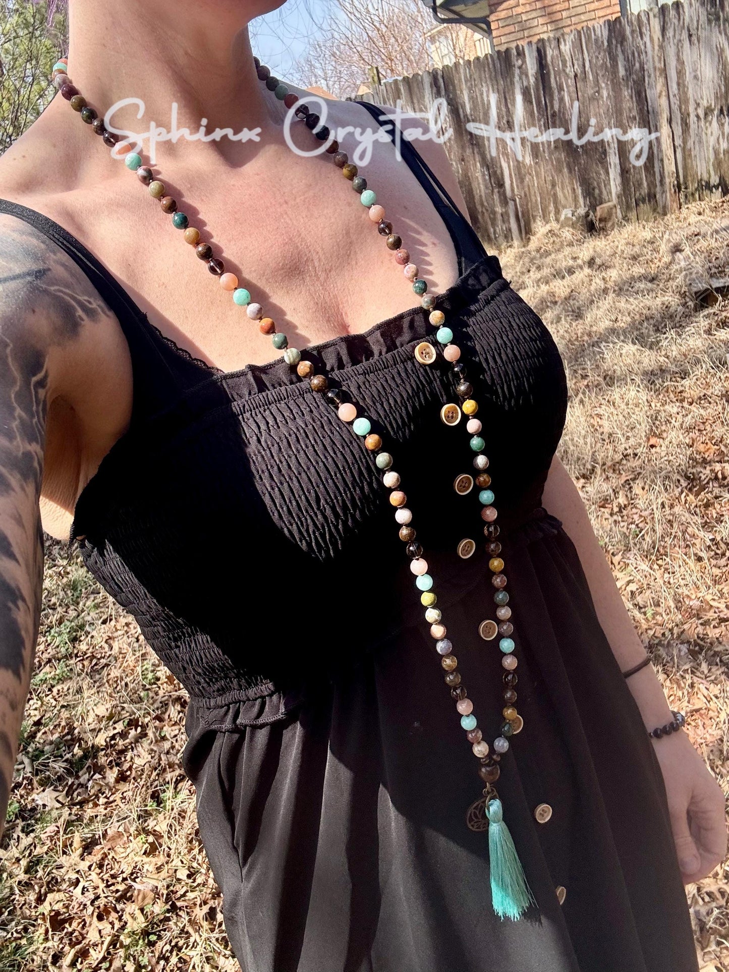 Self love Mala Necklace - Grace & Gratitude - Joy Positivity " My Promise " Emotional Healing - New Beginnings - REAL AAA Crystal Gemstones