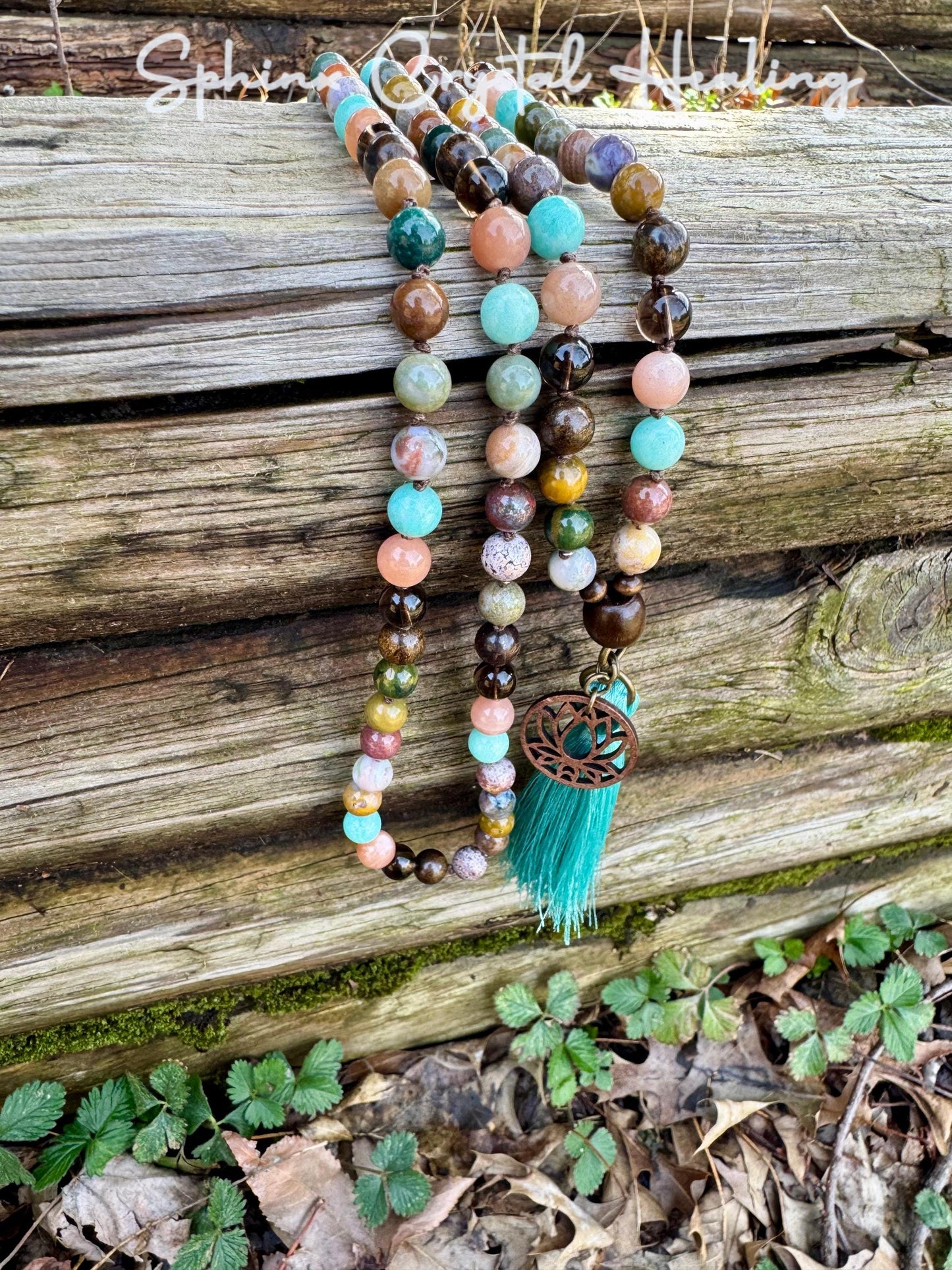 Self love Mala Necklace - Grace & Gratitude - Joy Positivity " My Promise " Emotional Healing - New Beginnings - REAL AAA Crystal Gemstones