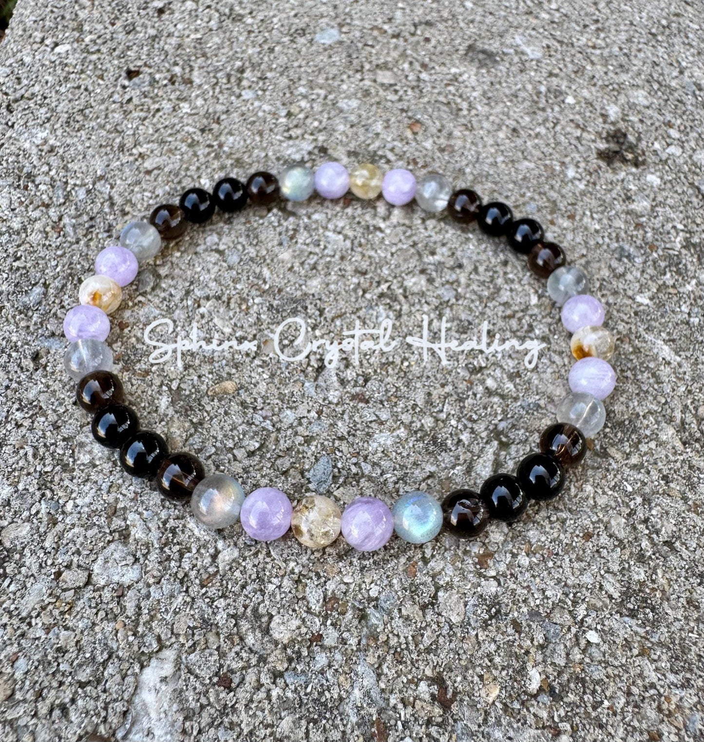 Libra Energy Anklet " The Diplomat , Libra " September October Birthday - Zodiac - AAA Labradorite - Citrine - Amethyst - Crystal Gemstones
