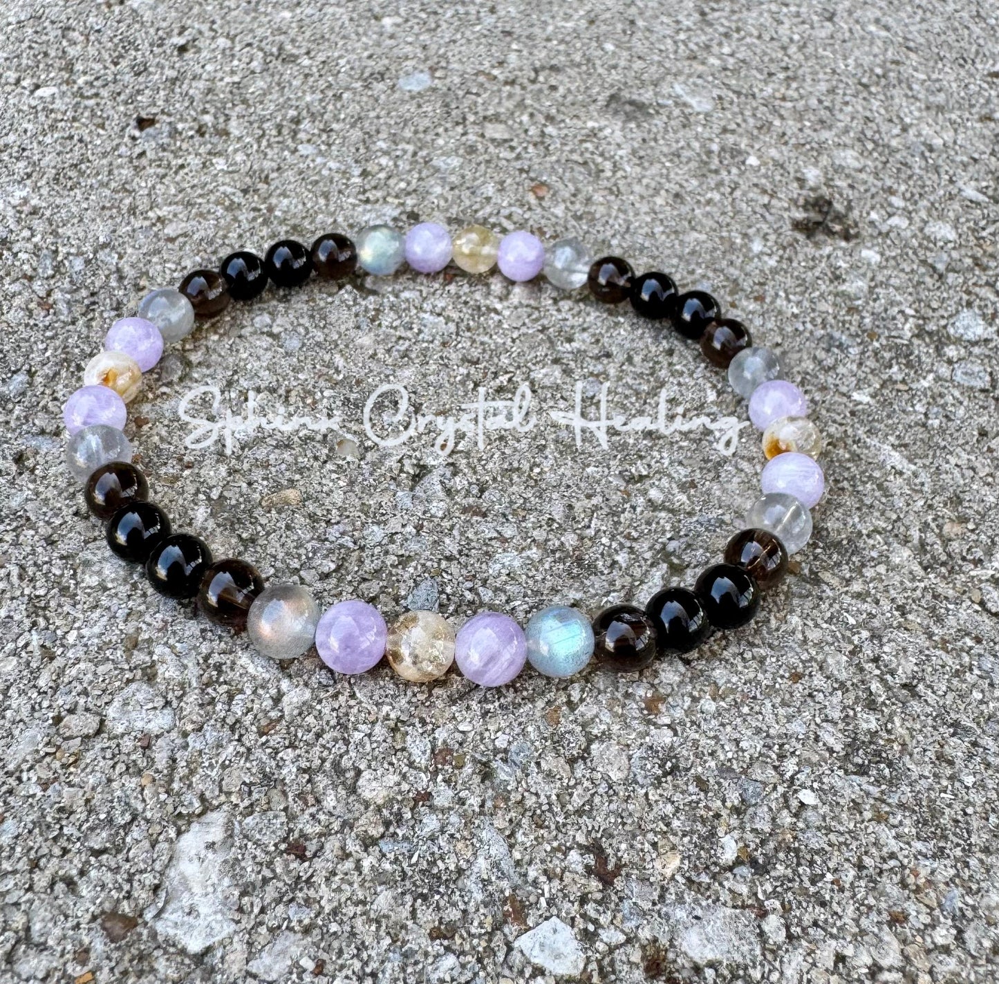 Libra Energy Anklet " The Diplomat , Libra " September October Birthday - Zodiac - AAA Labradorite - Citrine - Amethyst - Crystal Gemstones