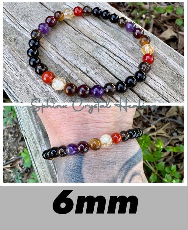 Aries Energy - Zodiac Birthstones " The Passionate Aries " March April Birthday - REAL Quality Gemstones - Crystal Healing Energy Bracelet