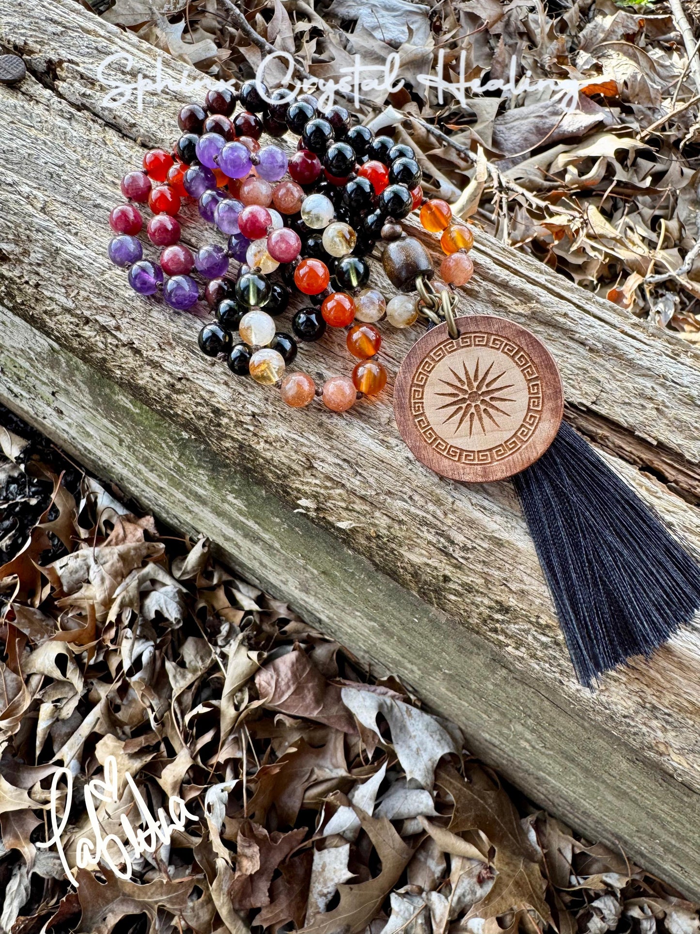 Summer Solstice Mala Necklace "Midsummer Flames" Precious Grade Sunstone - REAL Moldavite - RARE Ruby - Citrine - Crystal Healing Gemstones