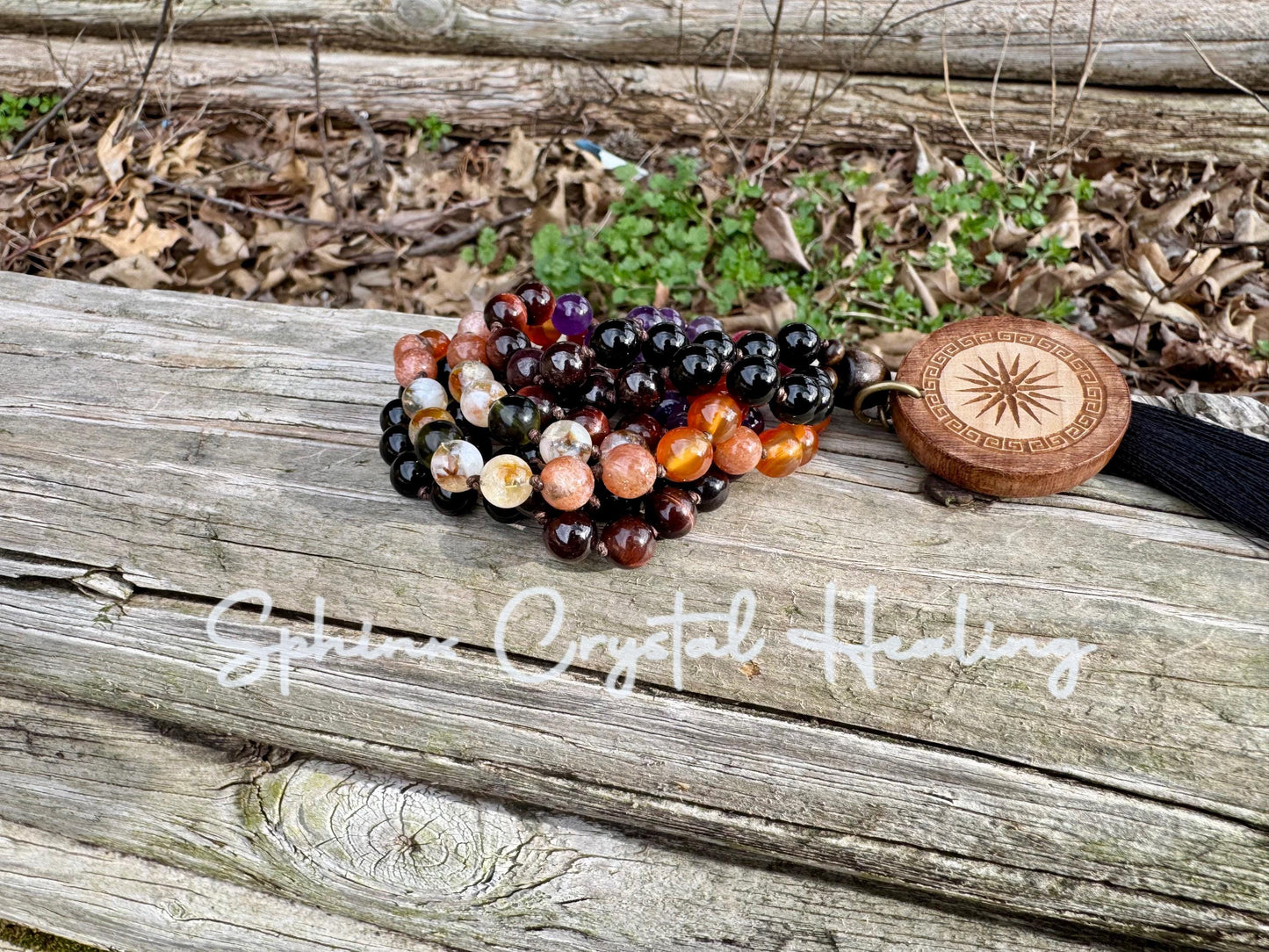 Summer Solstice Mala Necklace "Midsummer Flames" Precious Grade Sunstone - REAL Moldavite - RARE Ruby - Citrine - Crystal Healing Gemstones