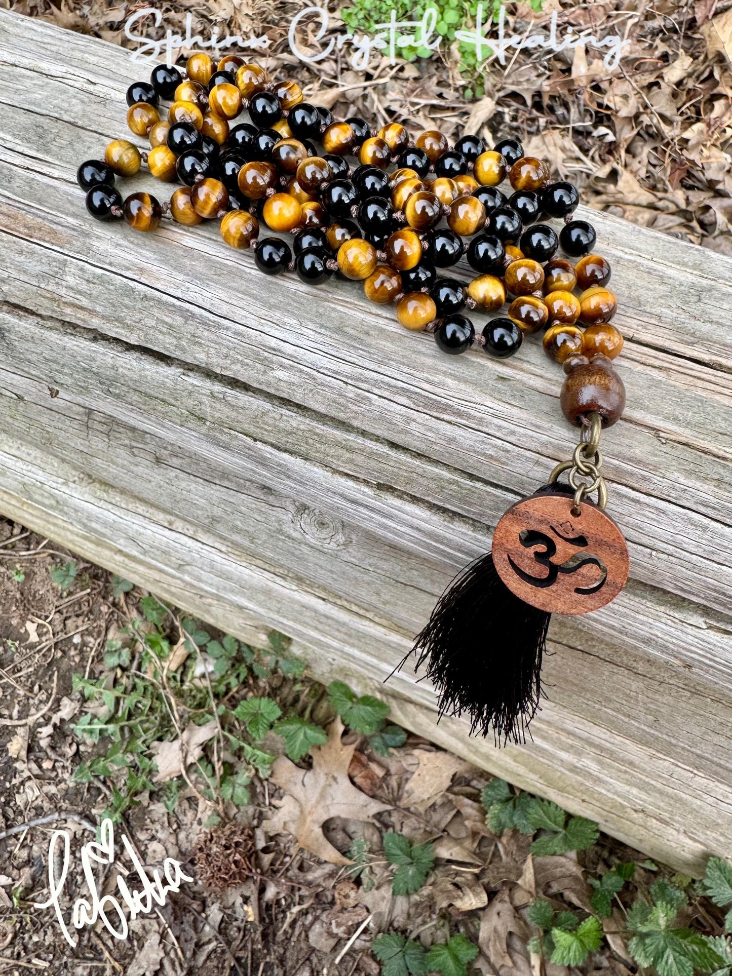 Protection & Anxiety Support Mala "Battle Ropes" Strength and Courage - Real Crystal Healing Gemstones - 108 Stone Mantra Mediation Necklace
