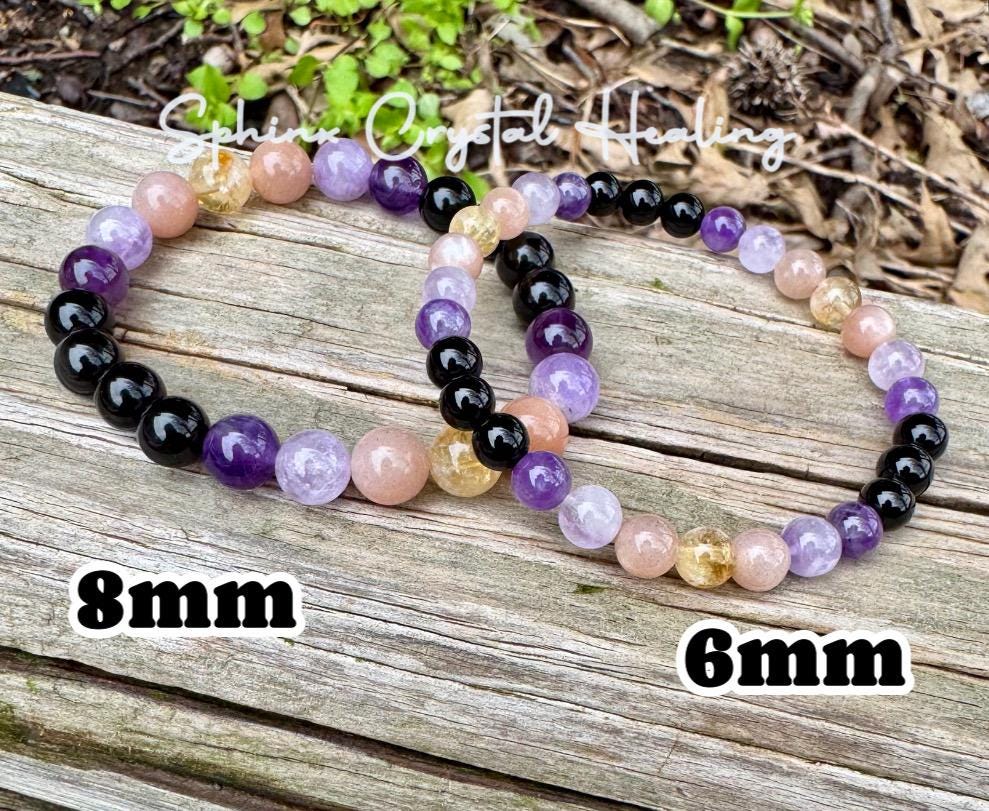Cancer Sign Energy - Zodiac Birthstones " The Intuitive Cancer " June July Birthday - Real High Quality Gemstones - Crystal Healing Bracelet
