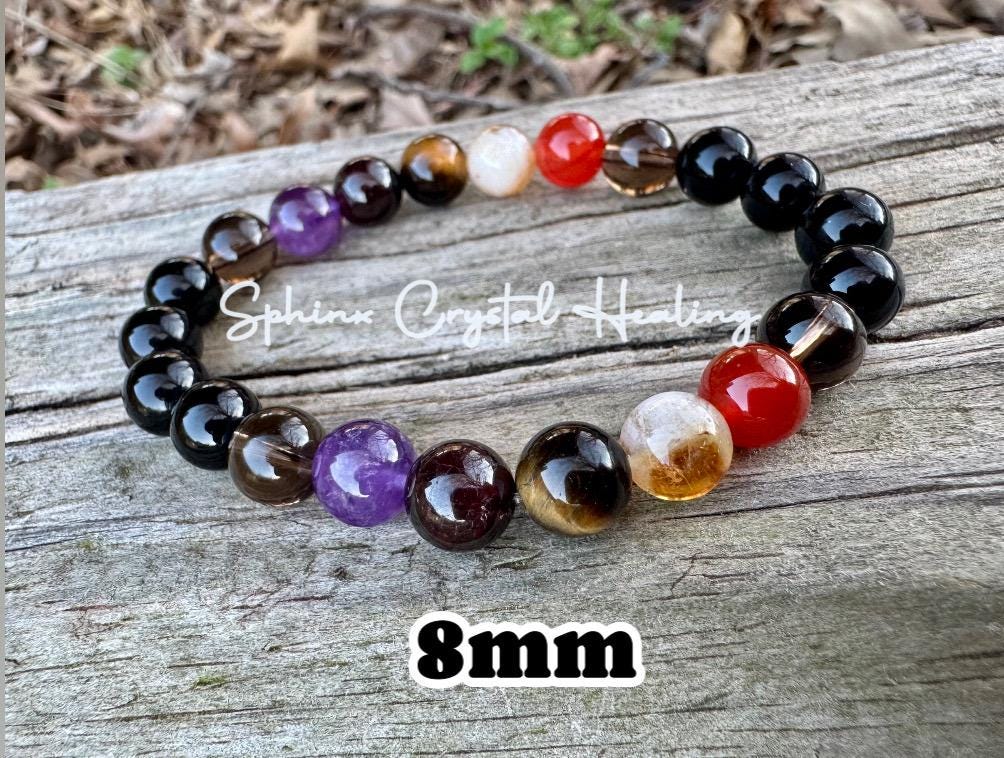 Aries Energy - Zodiac Birthstones " The Passionate Aries " March April Birthday - REAL Quality Gemstones - Crystal Healing Energy Bracelet