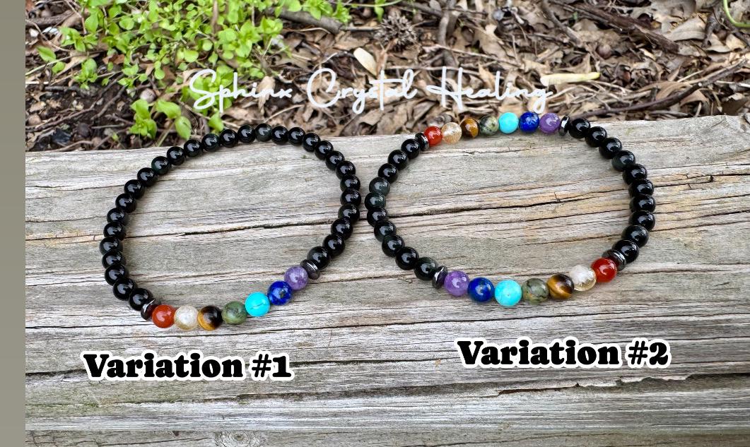 Protection Anklet - Protect and Ground - Balance Chakra Energy  - Black Obsidian & Hematite - Aura Shield - Crystal Healing Energy Gemstones
