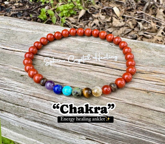 Grounding & Protection Anklet - Chakra Balance - AAA High Grade Red Jasper - Strength - Empowerment - Real Quality Crystal Healing Gemstones