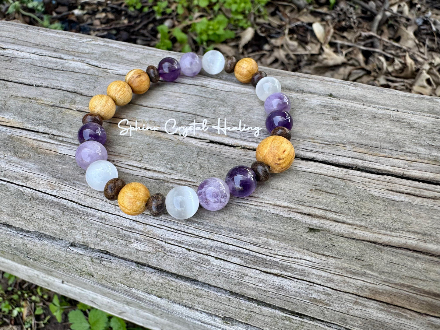 Intuition - Empath Abilities " The Light Worker " Divine Healer - Earth Angel - White Witch - Crystal Healing Palo Santo Selenite Bracelet