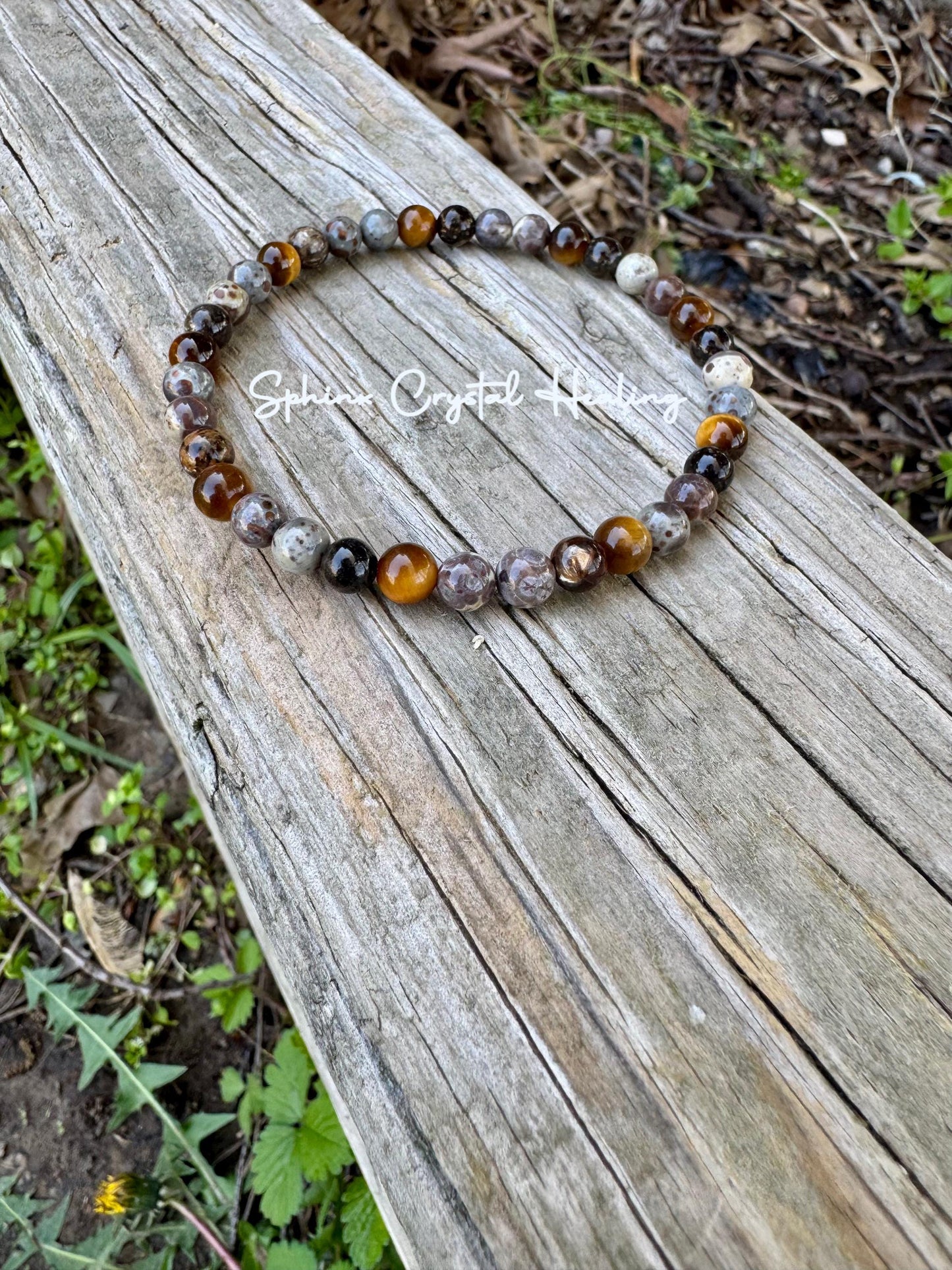 Anxiety & Stress Support Anklet - Protection - Grounding " The Stone Skin Totem " Positivity - Jasper - Phlogopite - AAA Crystal Gemstones