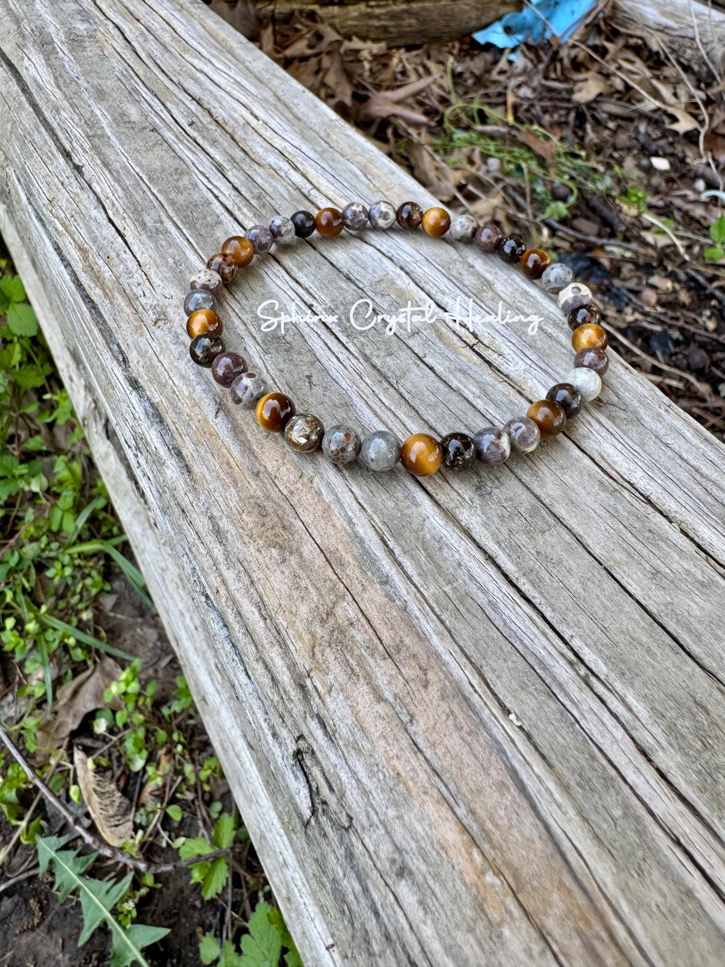 Anxiety & Stress Support Anklet - Protection - Grounding " The Stone Skin Totem " Positivity - Jasper - Phlogopite - AAA Crystal Gemstones