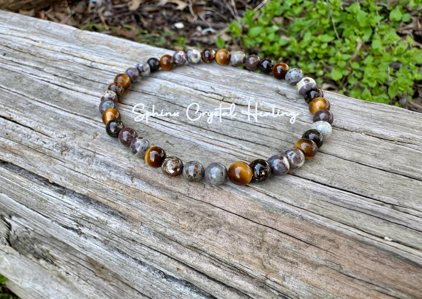Anxiety & Stress Support Anklet - Protection - Grounding " The Stone Skin Totem " Positivity - Jasper - Phlogopite - AAA Crystal Gemstones