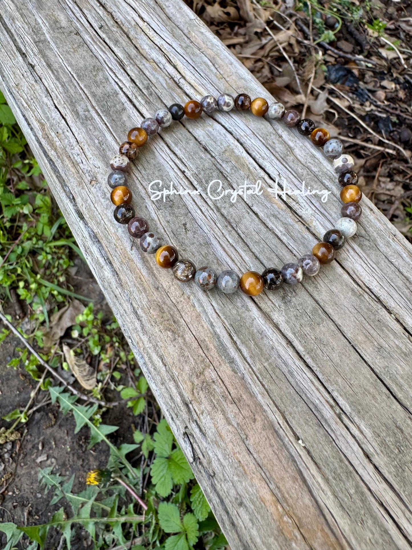 Anxiety & Stress Support Anklet - Protection - Grounding " The Stone Skin Totem " Positivity - Jasper - Phlogopite - AAA Crystal Gemstones