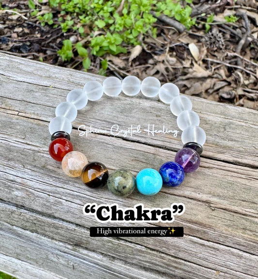 10MM Clear Quartz Chakra Bracelet - Protection & Intuition - Higher Self - Quality Crystal Healing Gemstones - High Vibration Stones - Matte