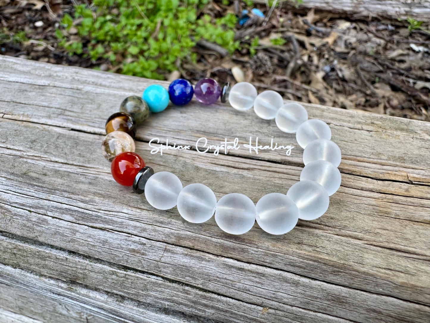 10MM Clear Quartz Chakra Bracelet - Protection & Intuition - Higher Self - Quality Crystal Healing Gemstones - High Vibration Stones - Matte