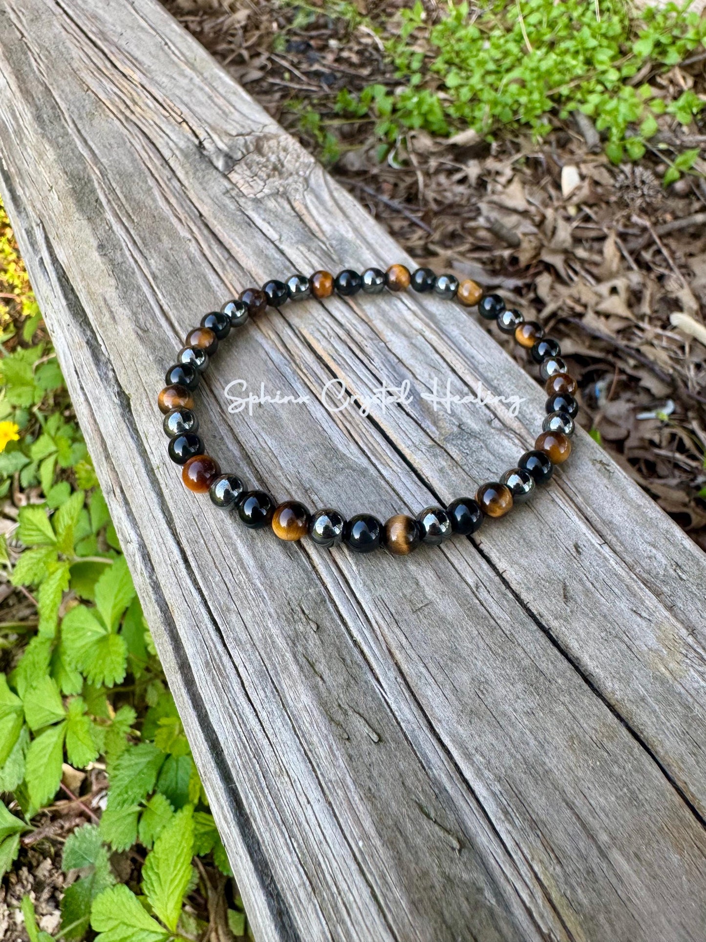 Anklet - Strength Courage Protection Shield " Triple Threat " Anxiety Support Relief Grounding AAA Gemstones Crystal Therapy Ankle Bracelet