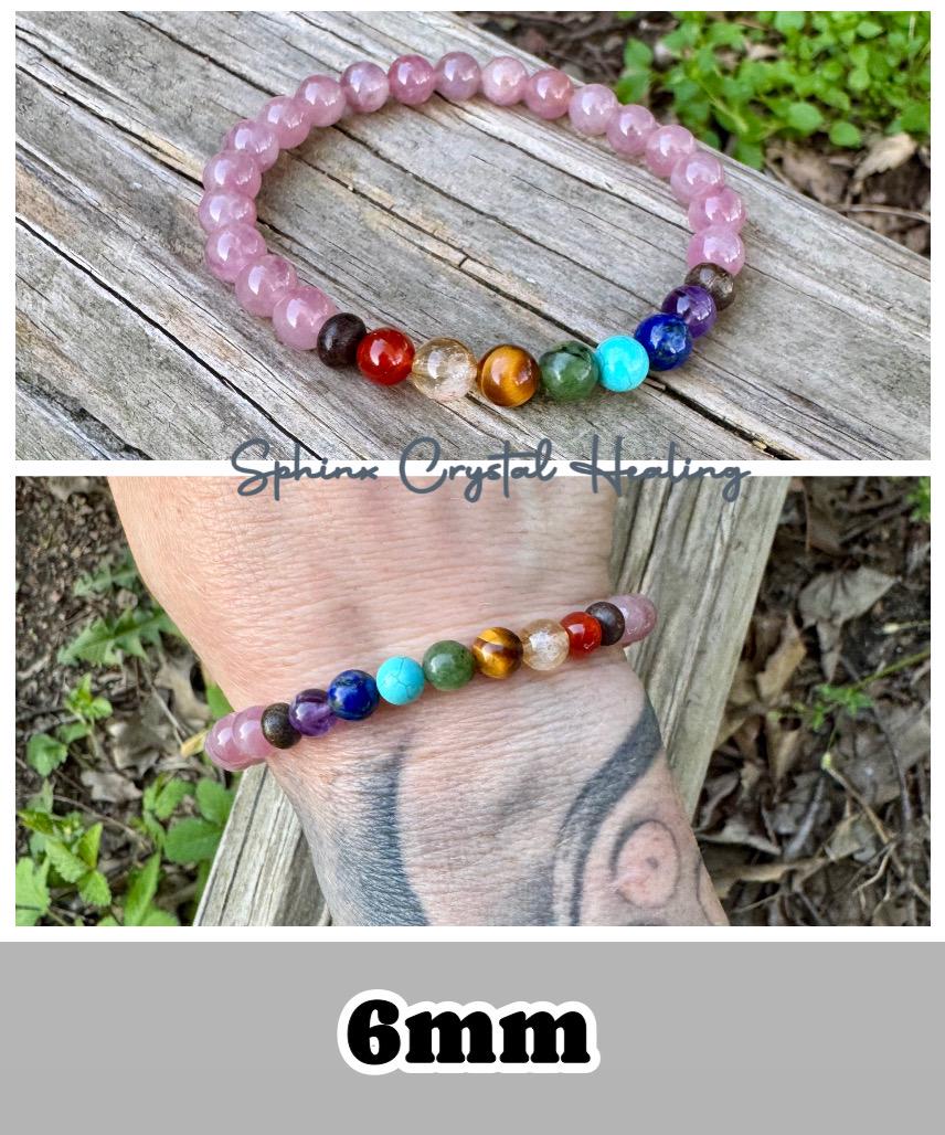 Emotional Healing - Self love & Confidence - RARE High Grade Rose Quartz - Chakra Balance - Anxiety Support - Real Crystal Gemstone Bracelet