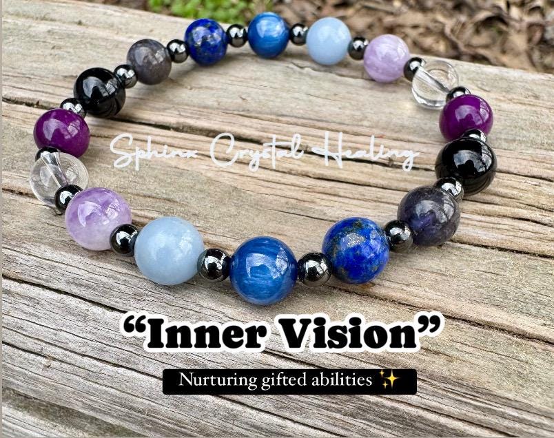 Psychic Abilities - Clairvoyance - " Inner Vision " Divine Light - Spiritual Awakening - Gifted Empath Telepathy - Crystal Healing Bracelet