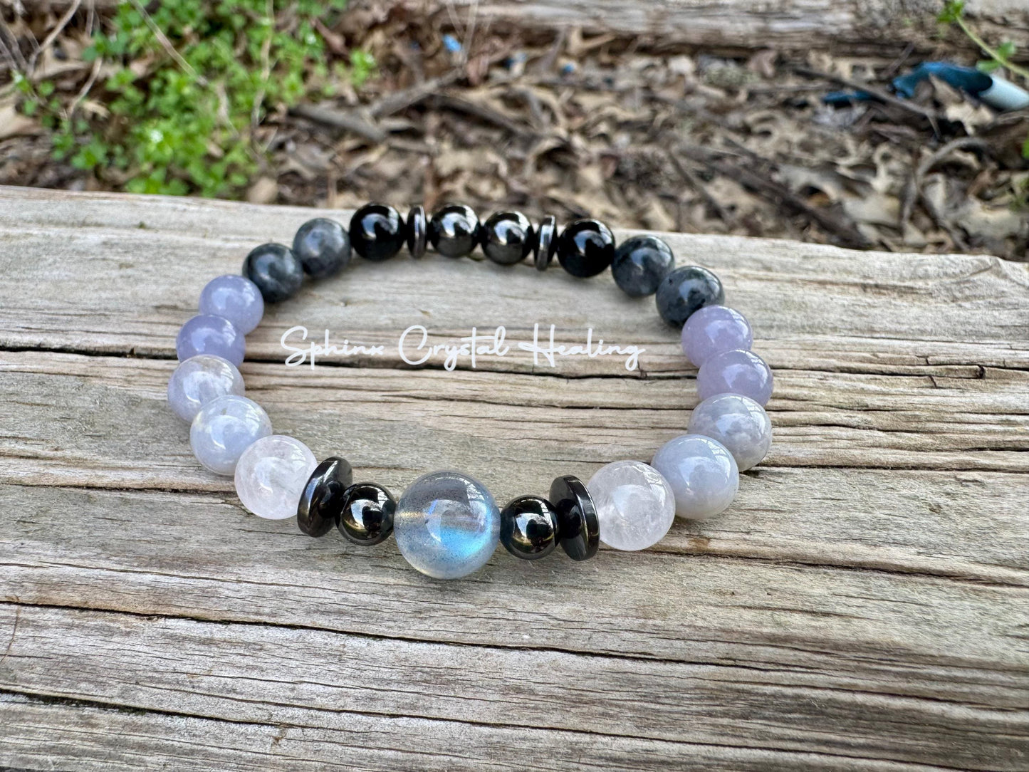 Healer Support - RARE Blue Lepidolite " The Empath’s Halo " Energy Healing - Blue Rose Quartz - White Amethyst - Empath Recharge Bracelet