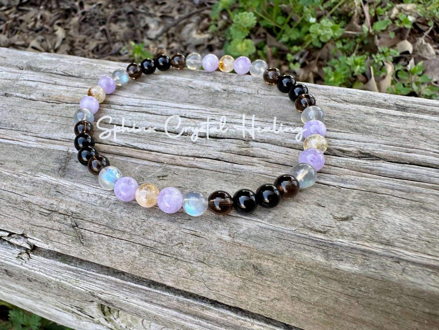 Libra Energy Anklet " The Diplomat , Libra " September October Birthday - Zodiac - AAA Labradorite - Citrine - Amethyst - Crystal Gemstones