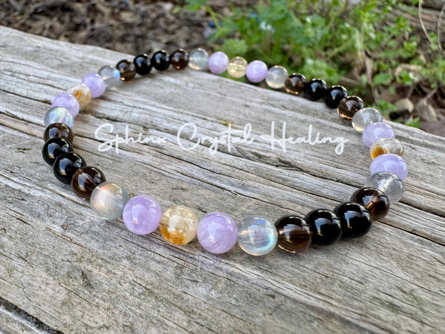 Libra Energy Anklet " The Diplomat , Libra " September October Birthday - Zodiac - AAA Labradorite - Citrine - Amethyst - Crystal Gemstones