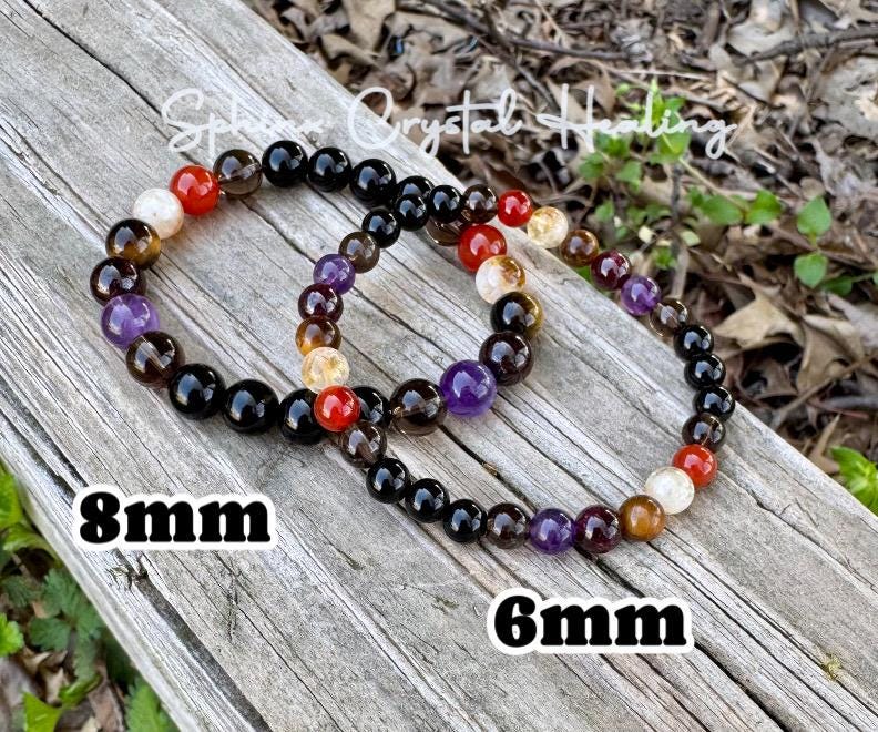 Aries Energy - Zodiac Birthstones " The Passionate Aries " March April Birthday - REAL Quality Gemstones - Crystal Healing Energy Bracelet