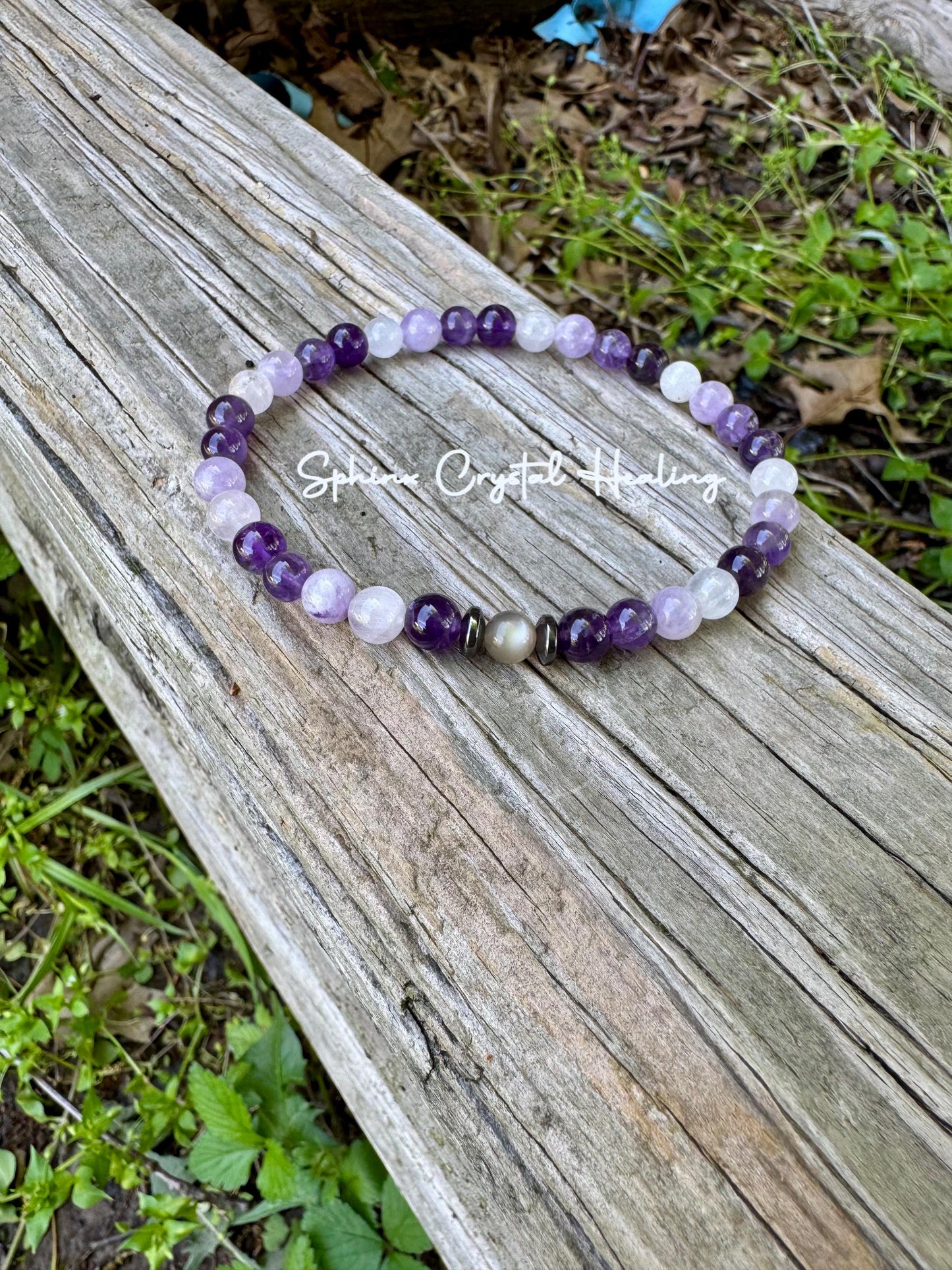 Divine Healer Anklet - RARE Black Moonstone - AAA Grade Amethyst " Lady of the Violet Flame " High Vibrational - Real Crystal Healing Stones
